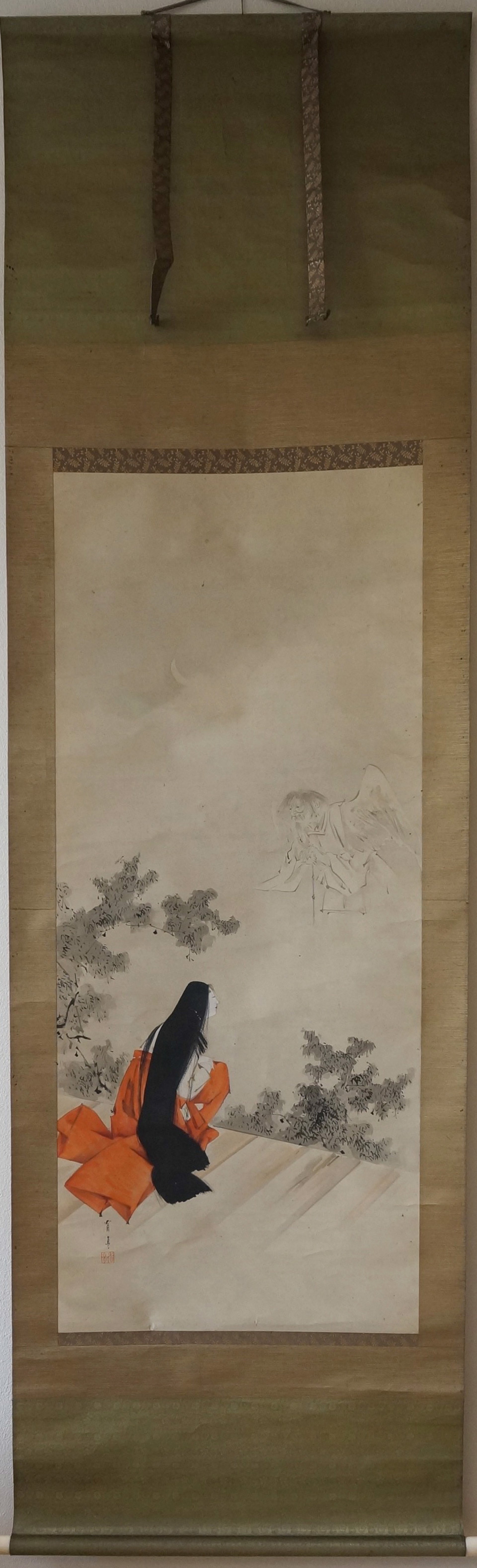 Kanjo Tenkami Jin (A Court Lady Seeing a Spirit in the Sky) by Watanabe Seitei