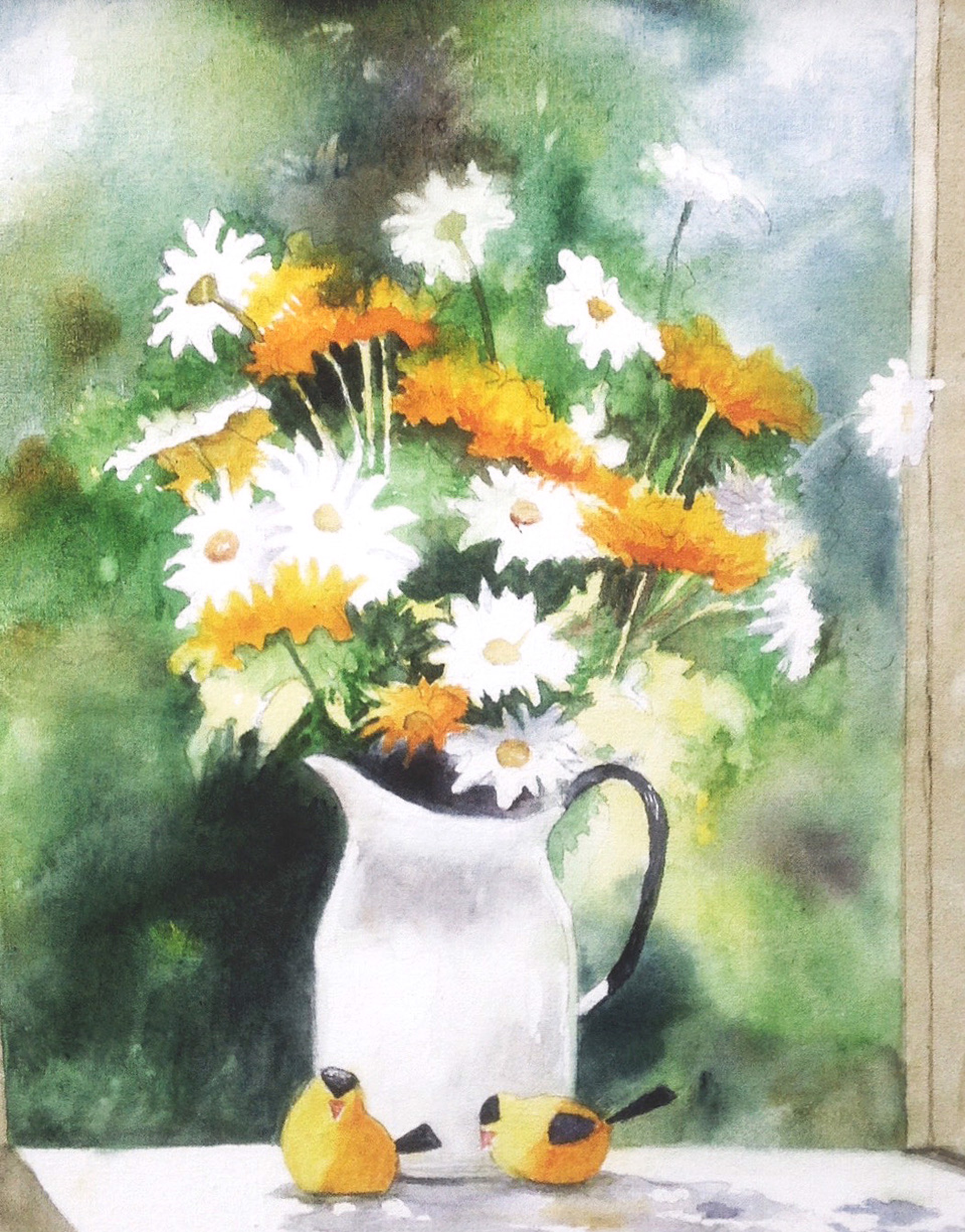 Daisies in the Window by Denise Jackson