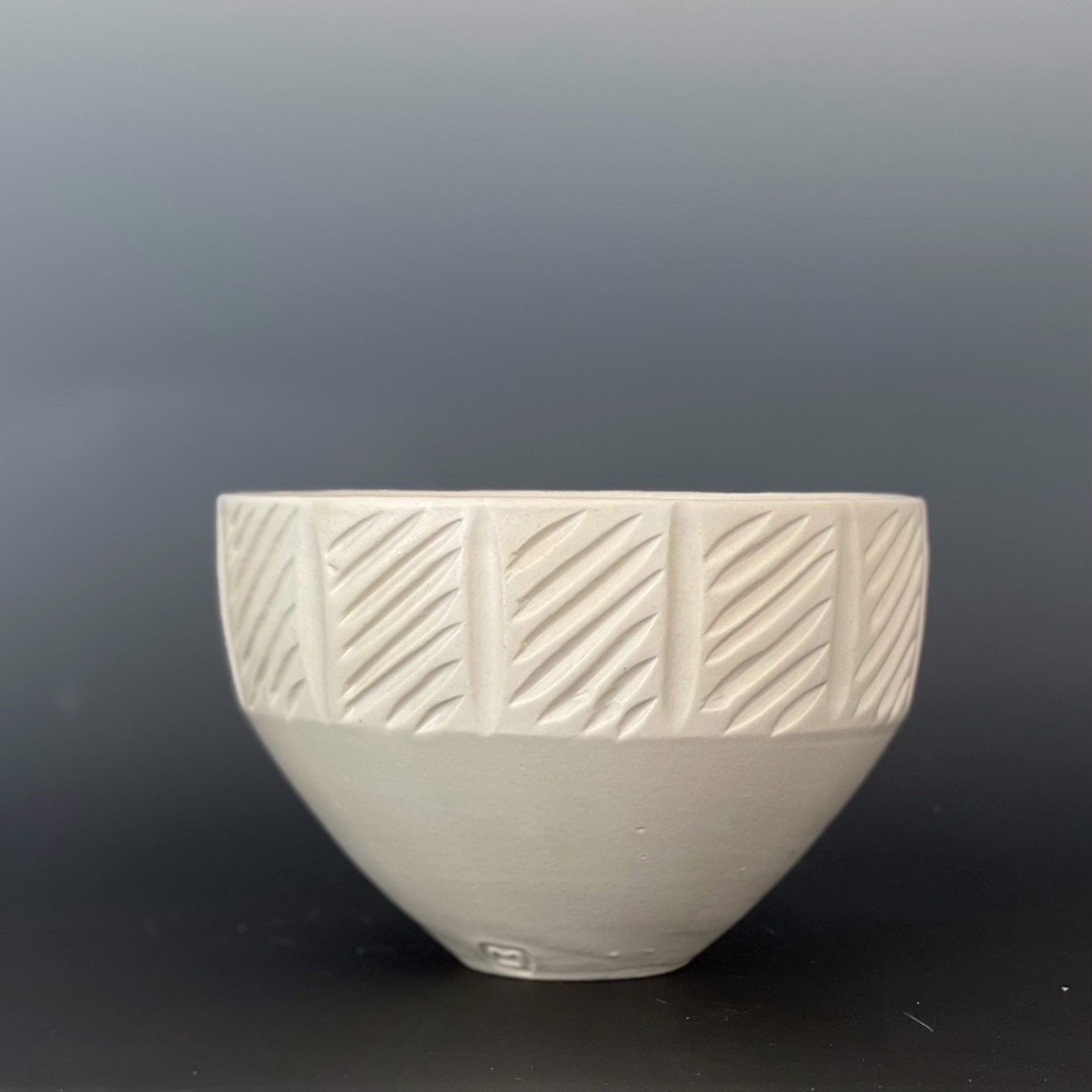 Modern Sectioned Carved Bowl by Mary Roberts