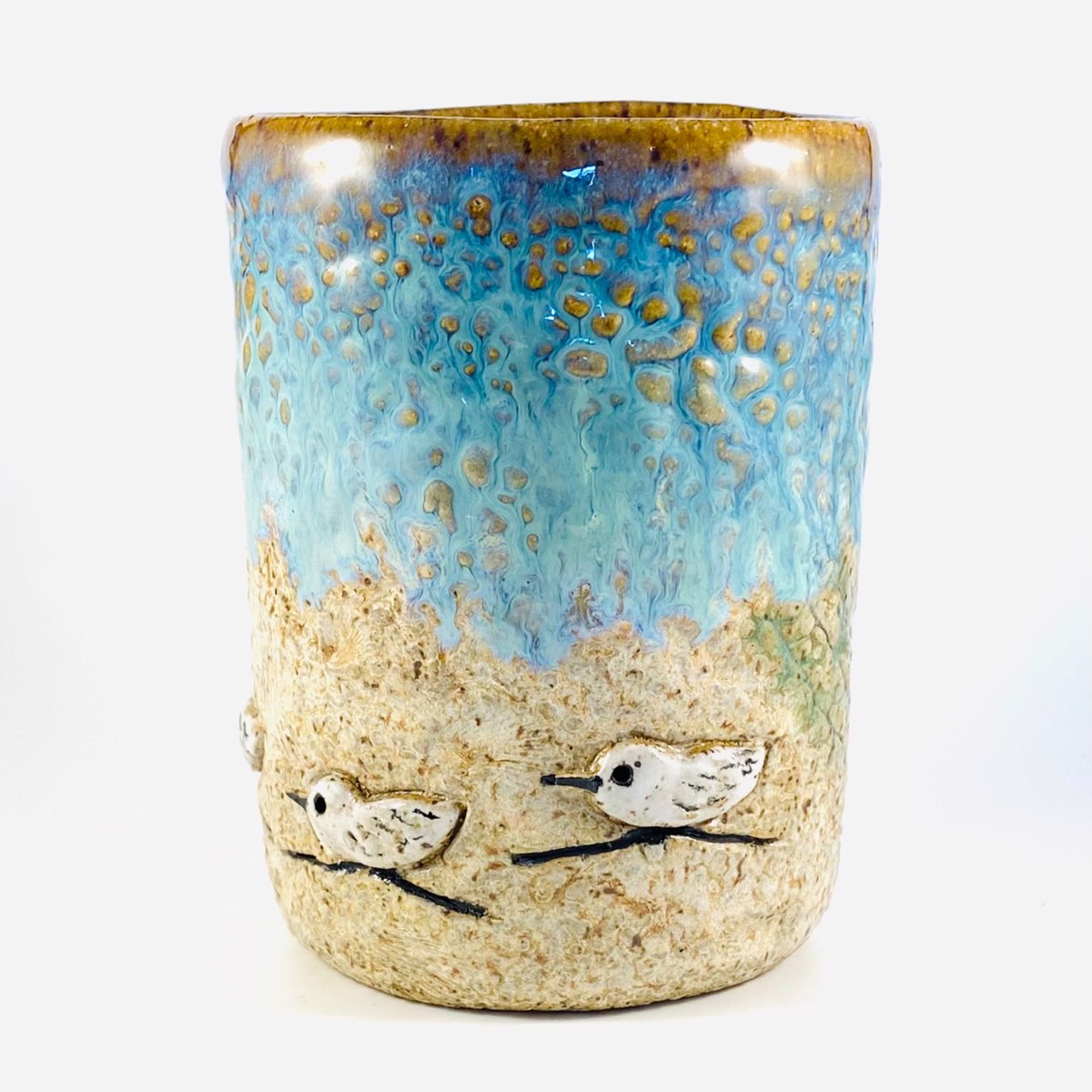 Logan22-789 Sandpiper  Mug (Green Glaze) by Jim & Steffi Logan