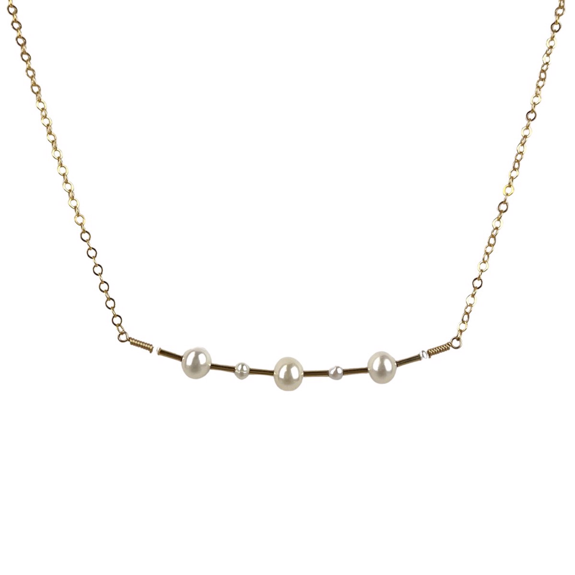 Freshwater Pearl Bar 14K GF Necklace by Lisa Kelley