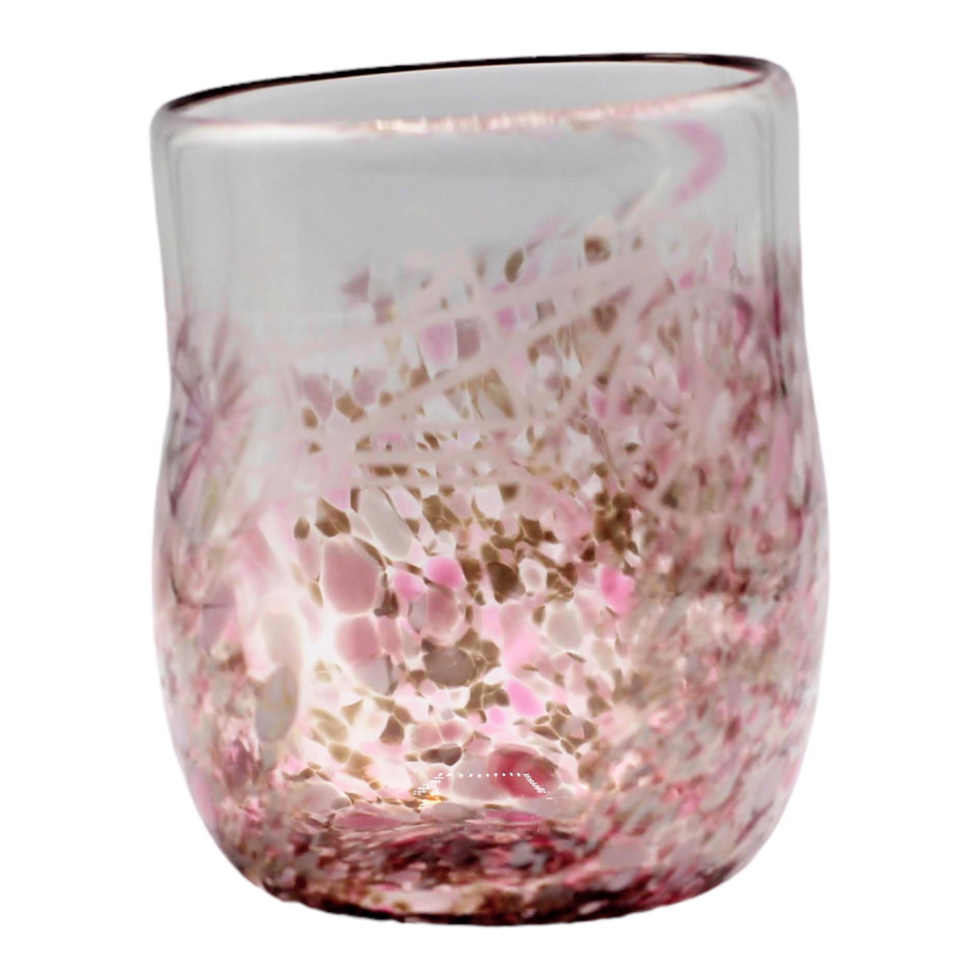 Bicycle Hand Blown Glass Cup - Pink by Katie Sisum