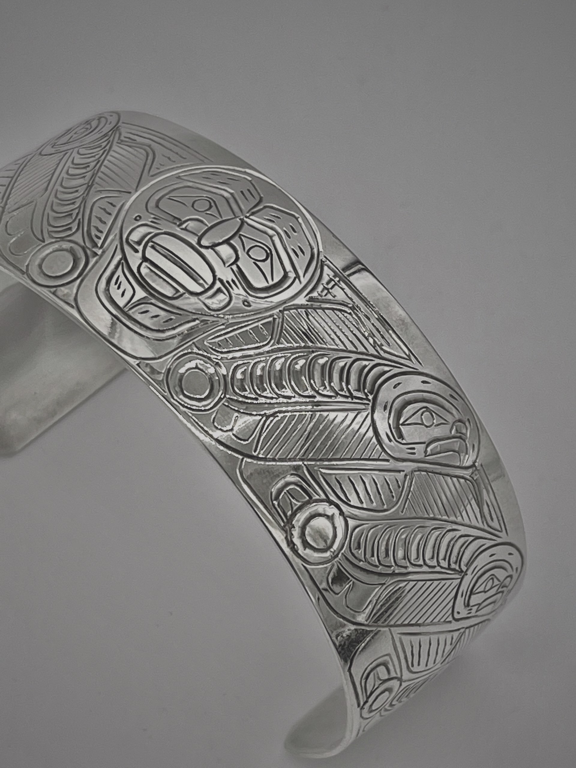 Silver Salmon Moon Bracelet by William Cook