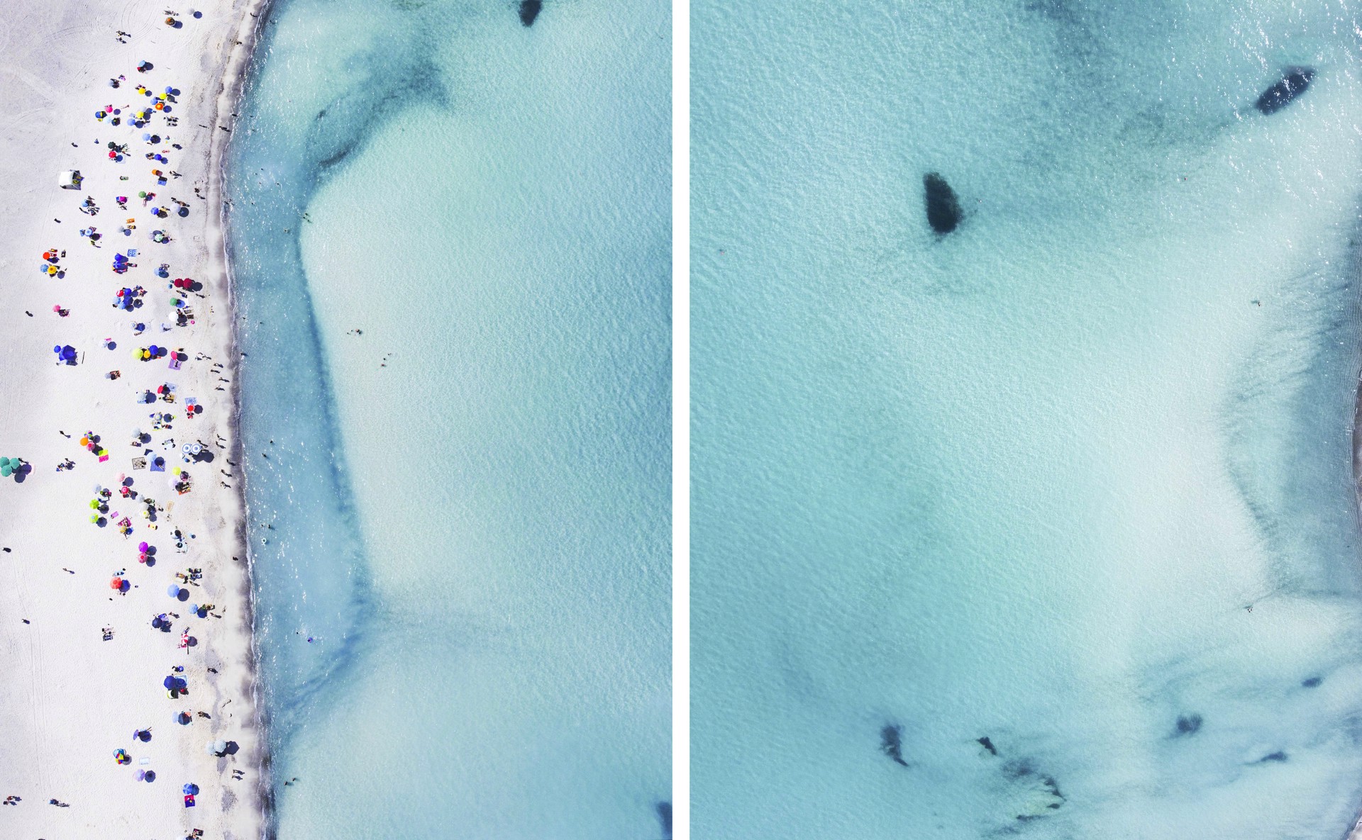 Diptych White Beach #2- Multiple Sizes Available Upon Request- Aerial Scapes Edition of 7 by Raffaele Ferrari