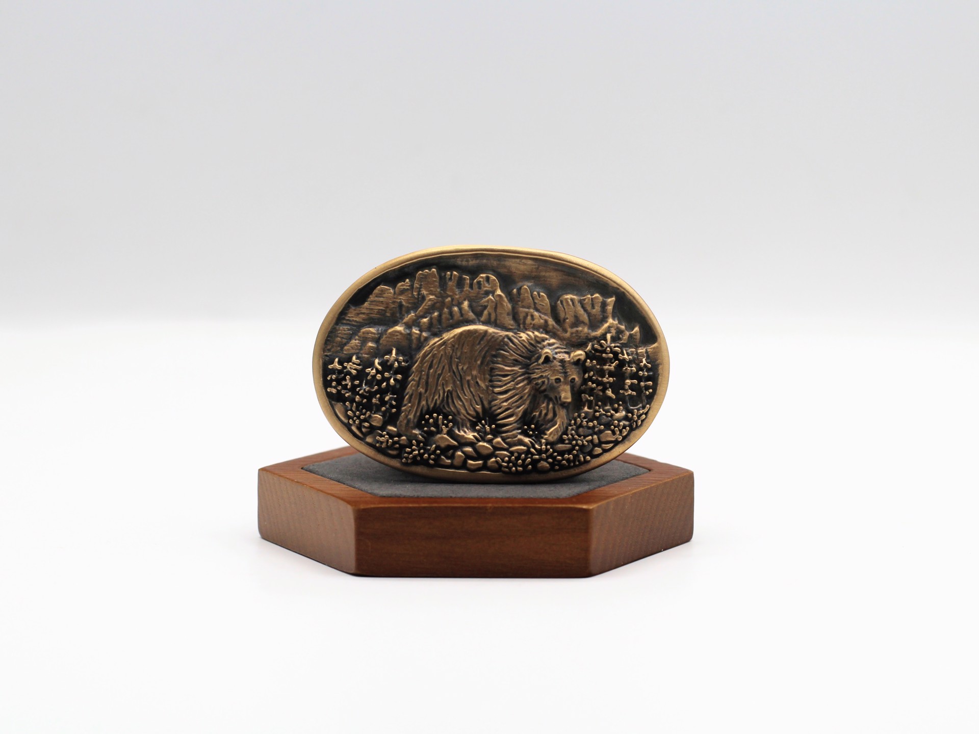 Bronze Grizzly Belt Buckle by Louisa Berky