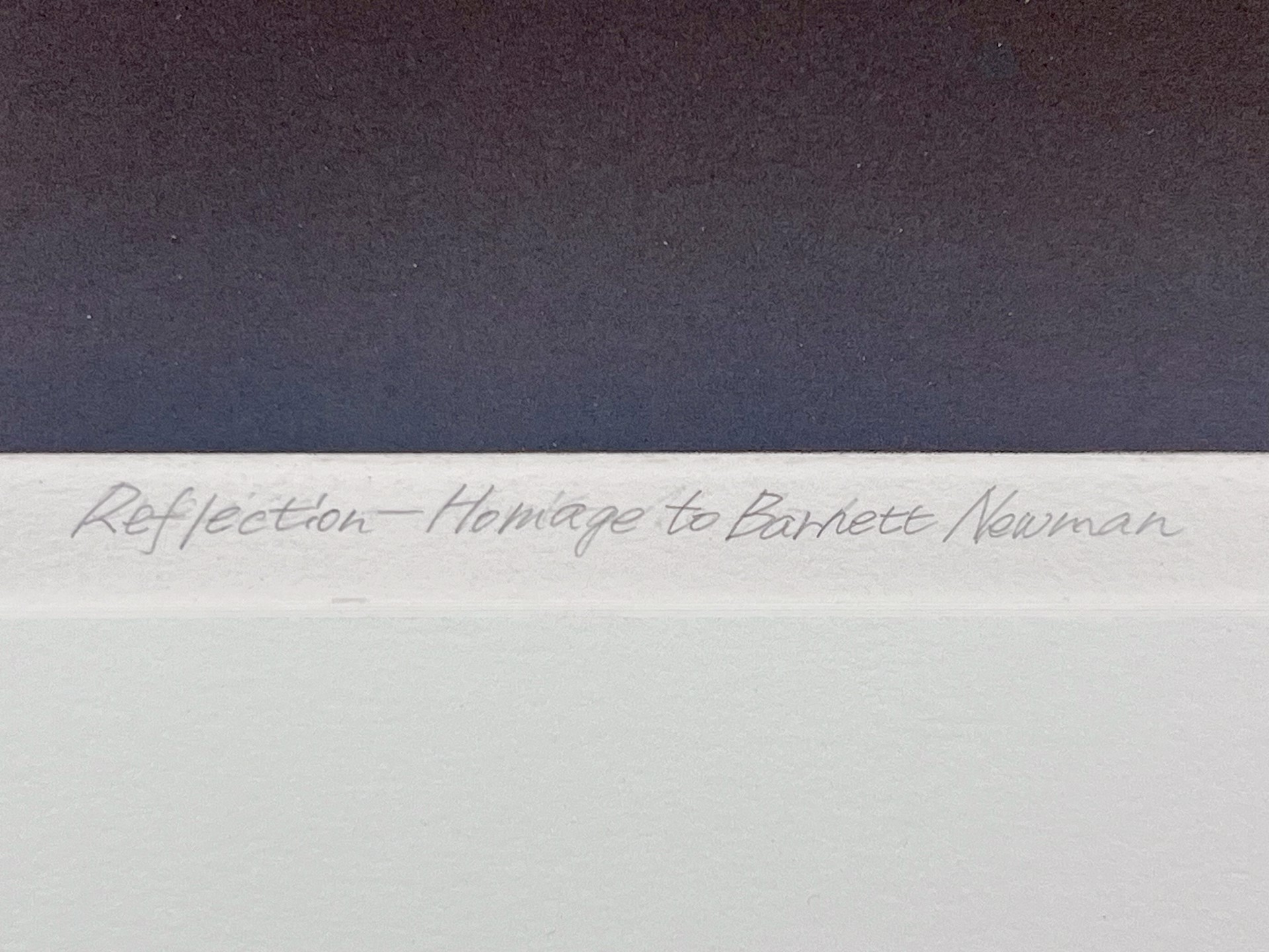 Reflection Hommage Barnett Newman by Katsunori Hamanishi