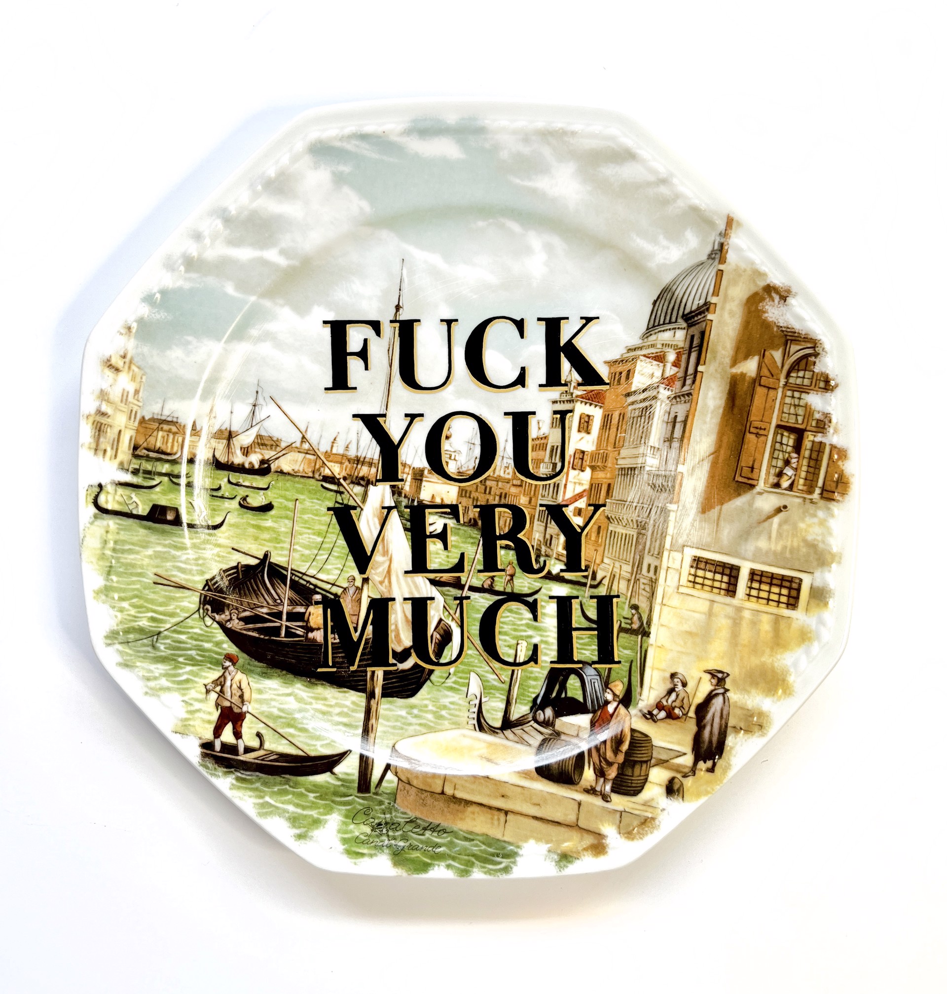 Fuck you very much (dinner plate) by Marie-Claude Marquis