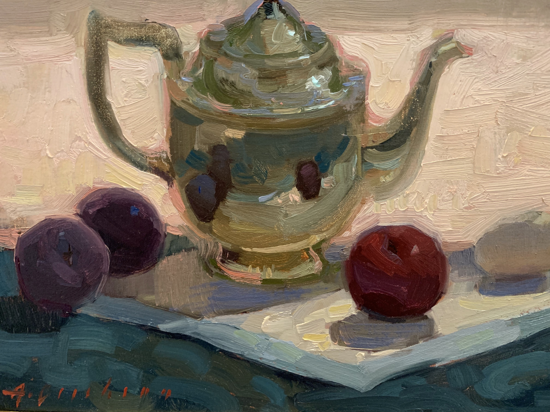 Teapot and Plums by Aimee Erickson, PAPA & OPA