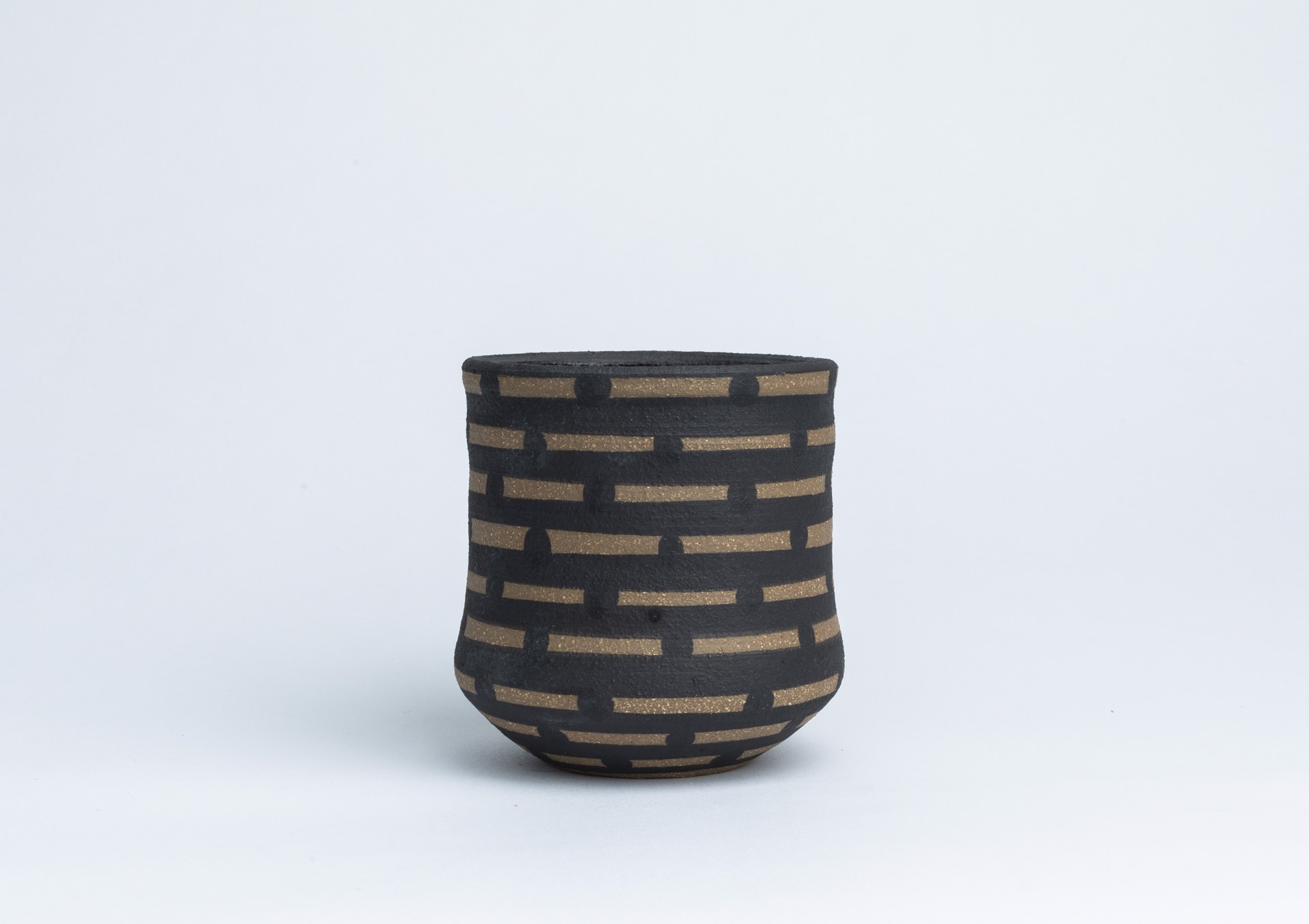 Black Patterned Cup/Vase by Glory Day Loflin Ceramics