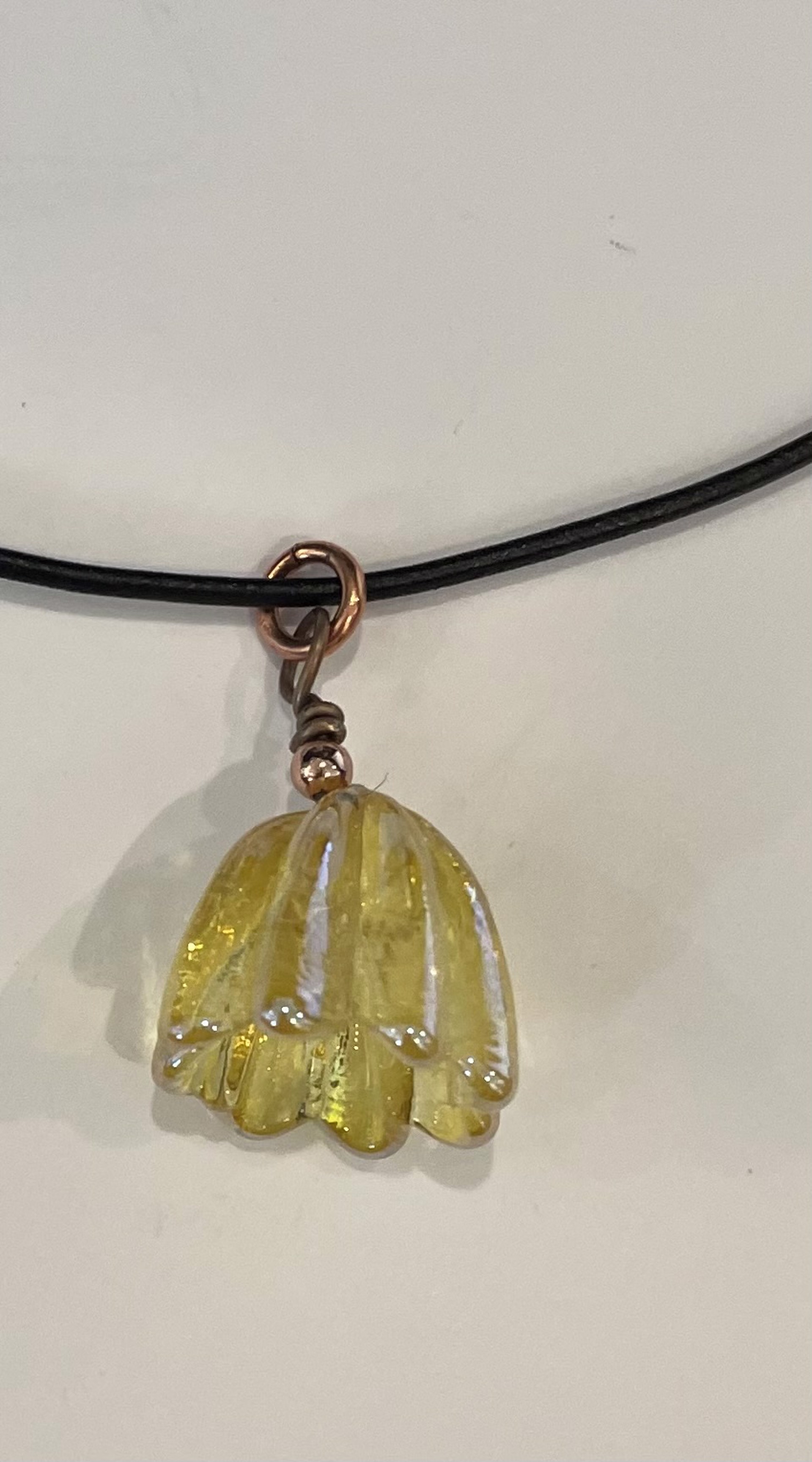 Yellow Silver Glass Necklace by Emelie Hebert