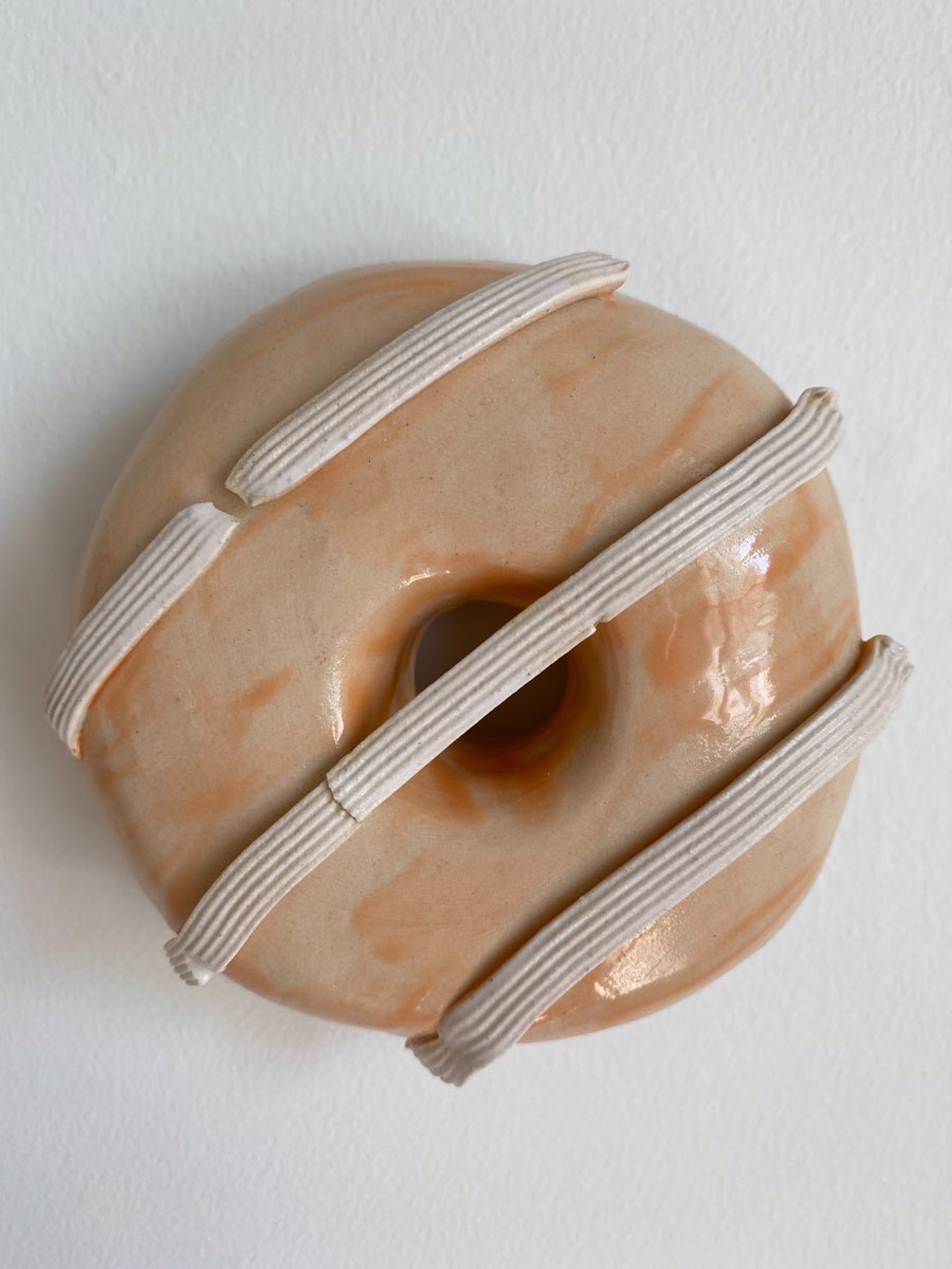 Peach Donut With Vanilla Ribbon by Liv Antonecchia