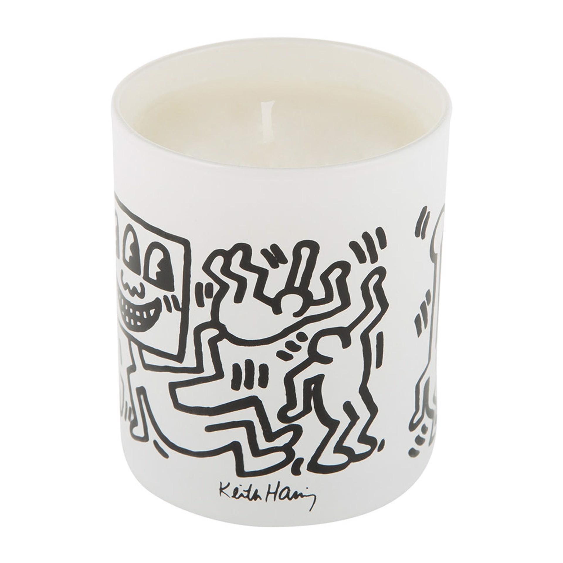 Scented Candle - Men Drawing - White by Keith Haring