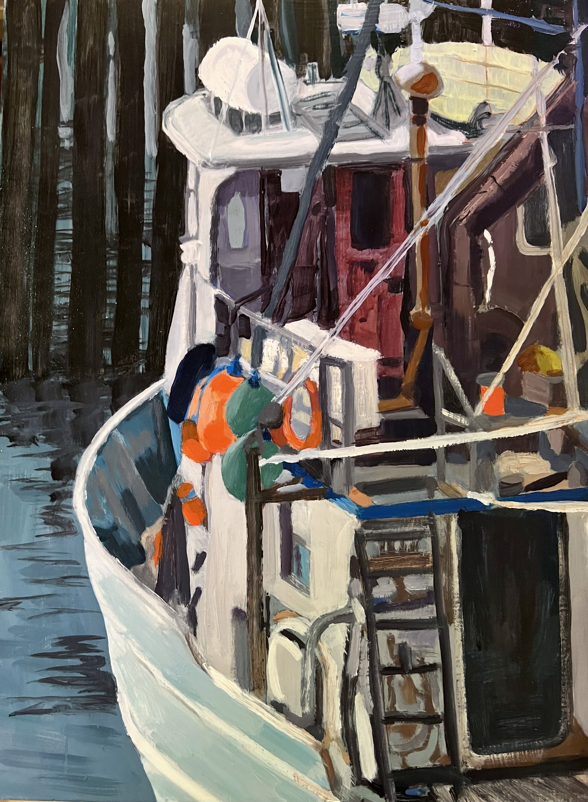 Boat in the Harbor by Drea Rose Frost