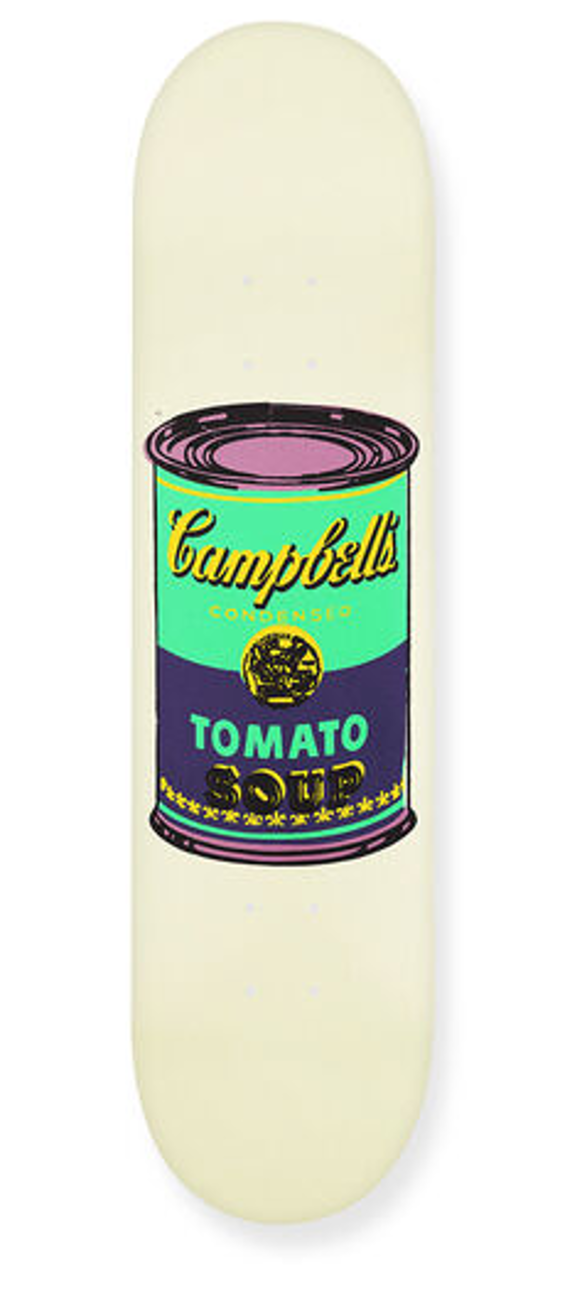 Campbell's Soup Skate Deck (White with Purple Can) by Andy Warhol