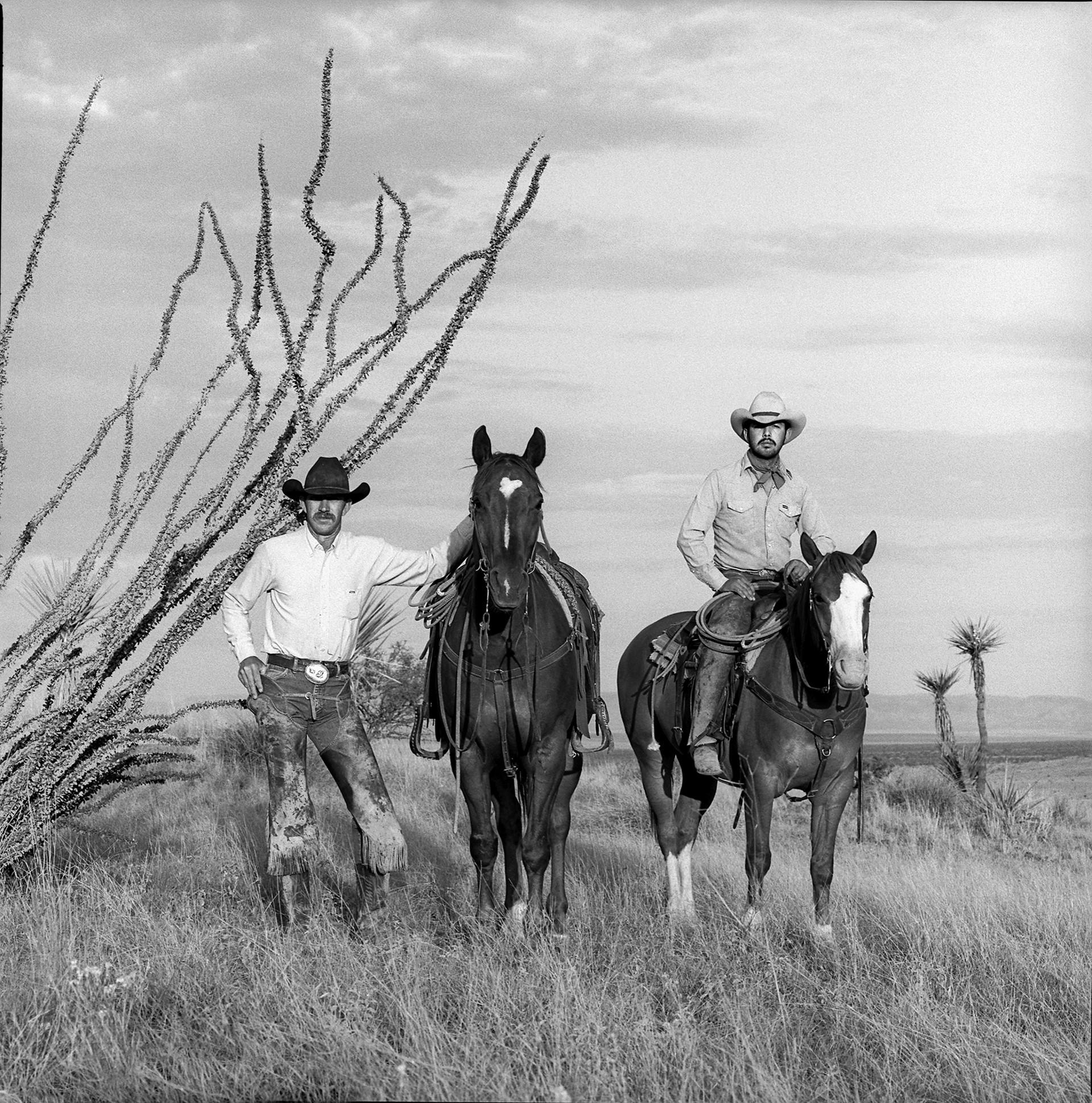 Bodie Means and Jesus Navarette, Y-6 Ranch, Jeff Davis County, TX by Laura Wilson