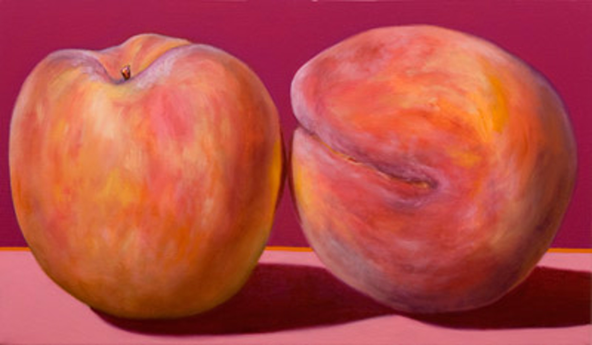 Peaches on Deep Rose by Bill Chisholm