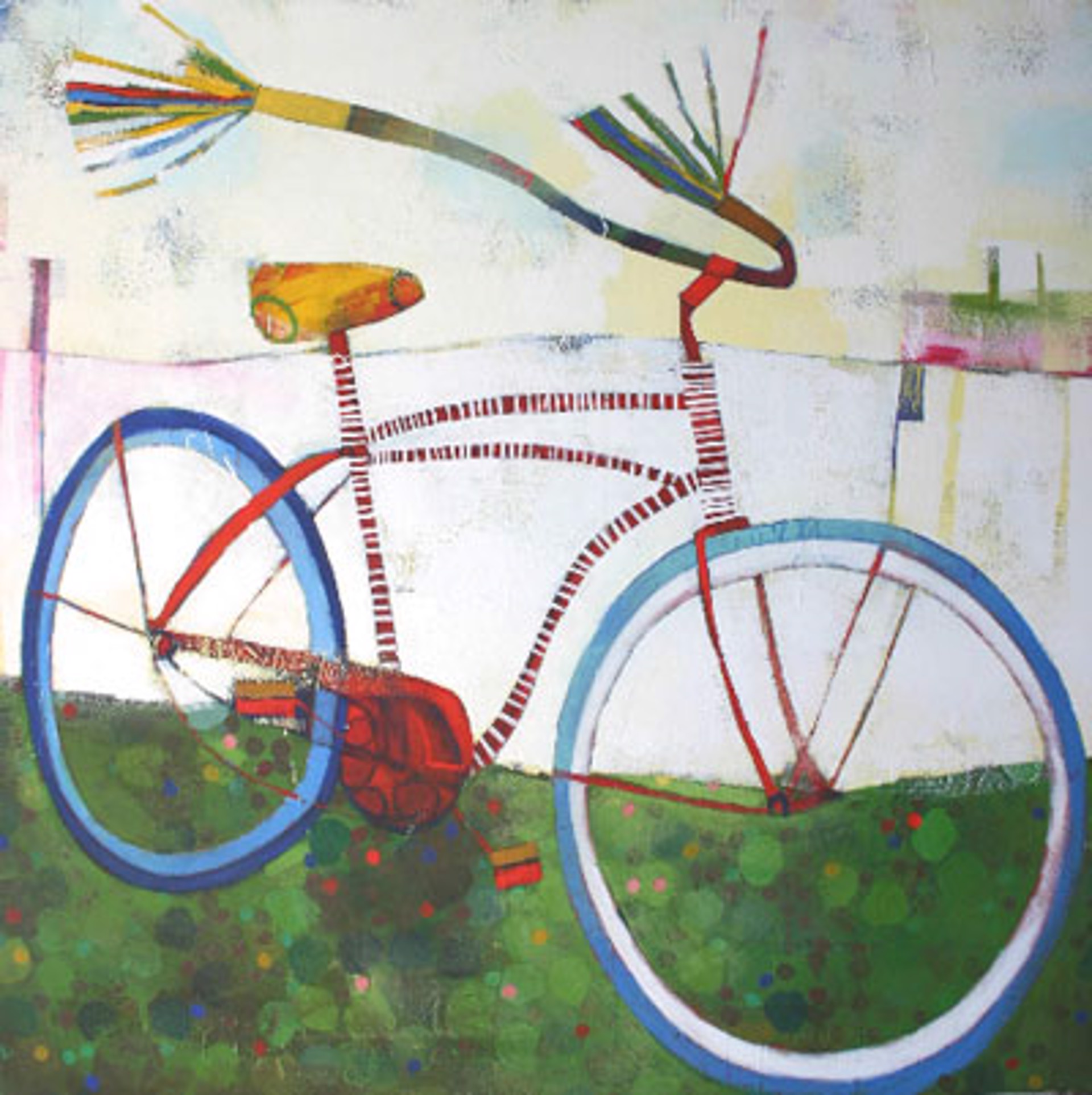 Red And White Roadmaster #2 by Wendeline Simpson Matson