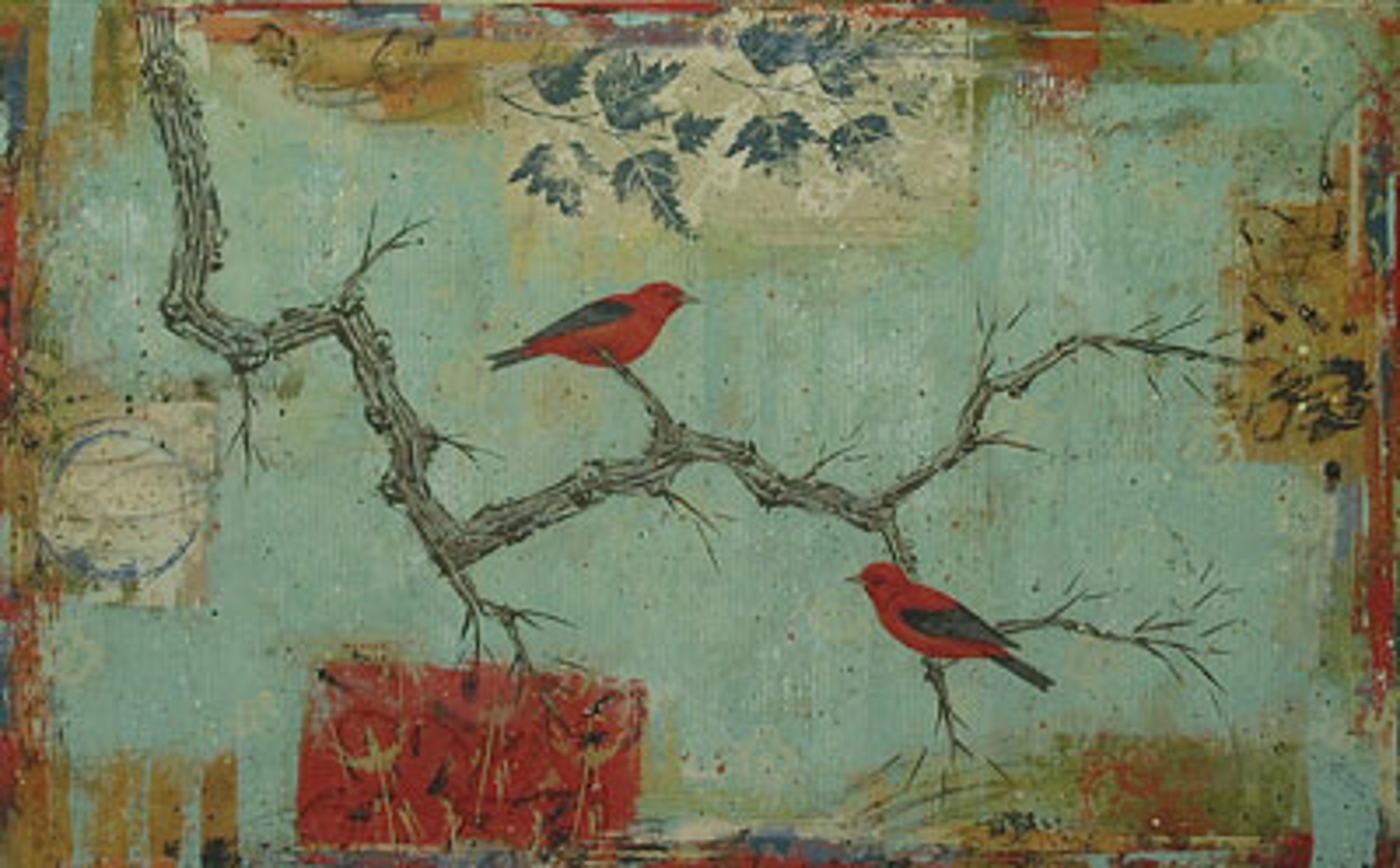 Scarlet Tanagers (#4) by Paul Brigham