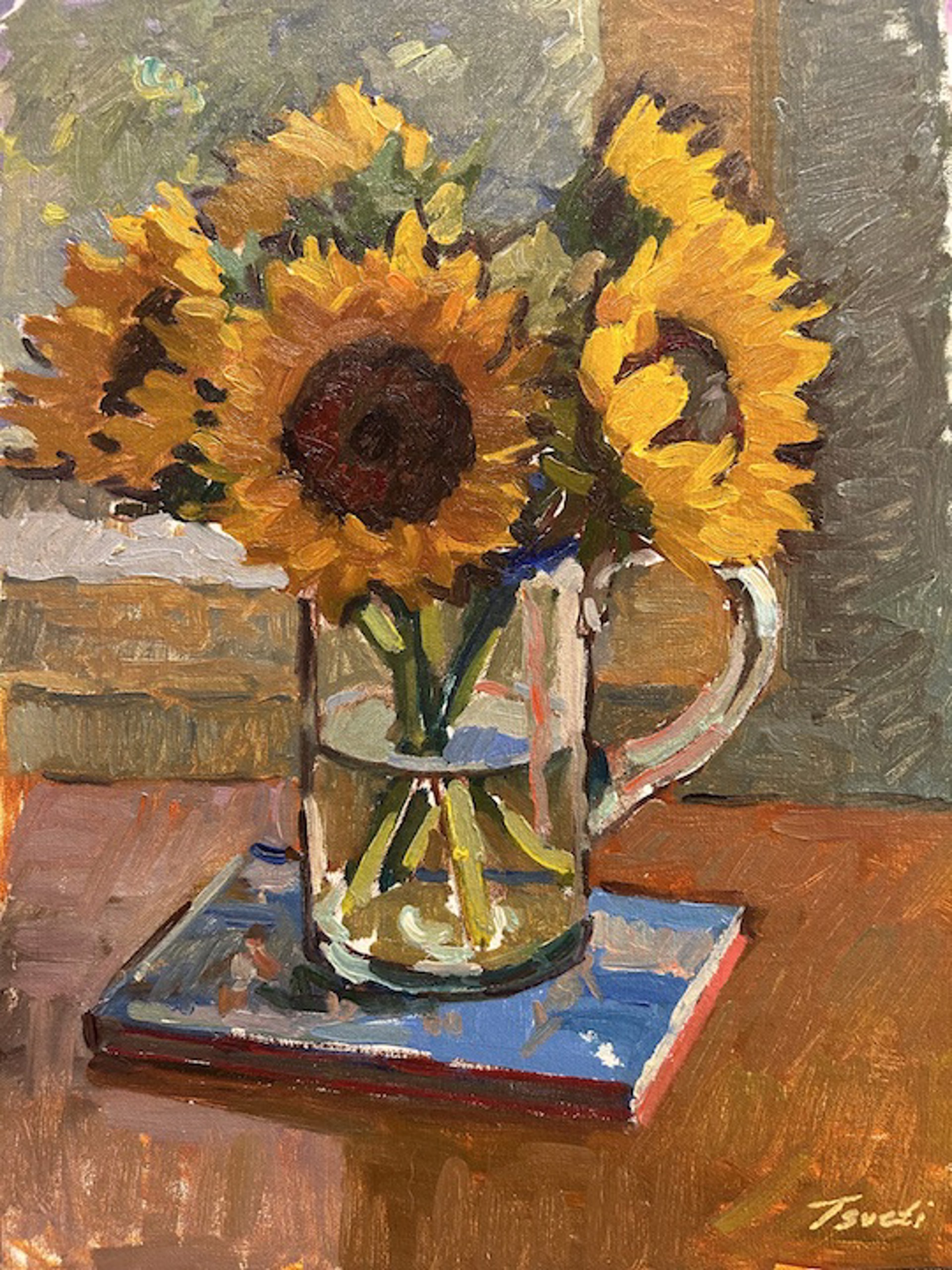 Sunflowers on Table by TSVETI SOWERS
