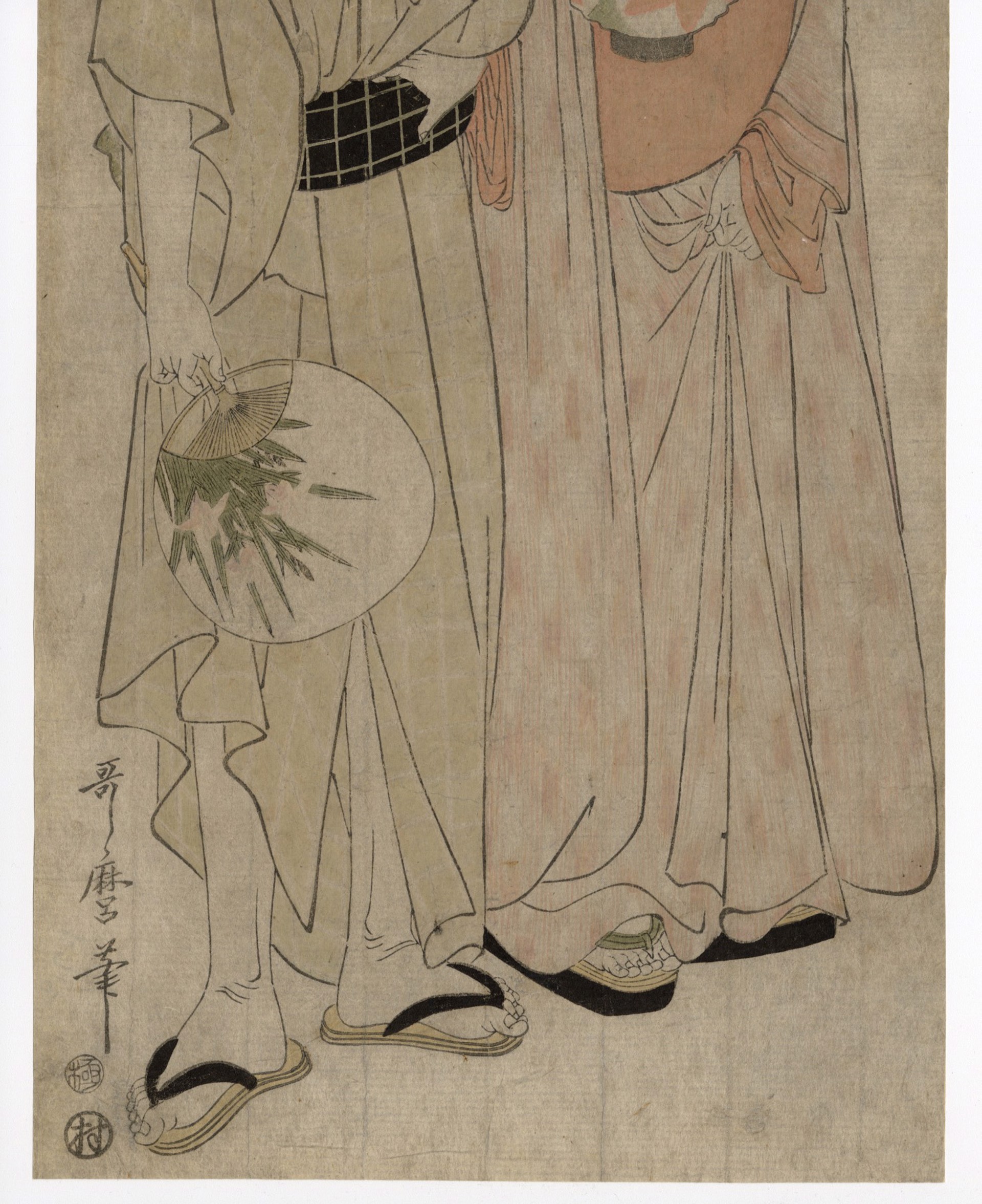 Brother and Sister Enjoying the Evening Cool by Utamaro