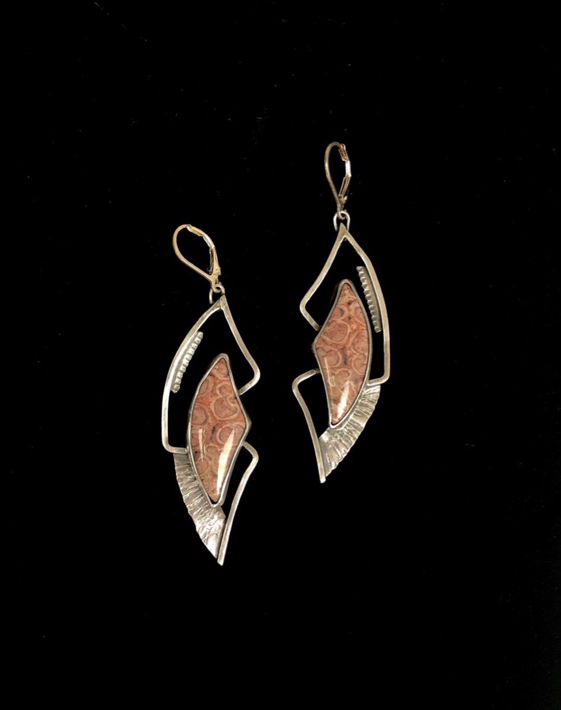Mexican Rhyolite and Sterling Silver Earrings by Anne Rob