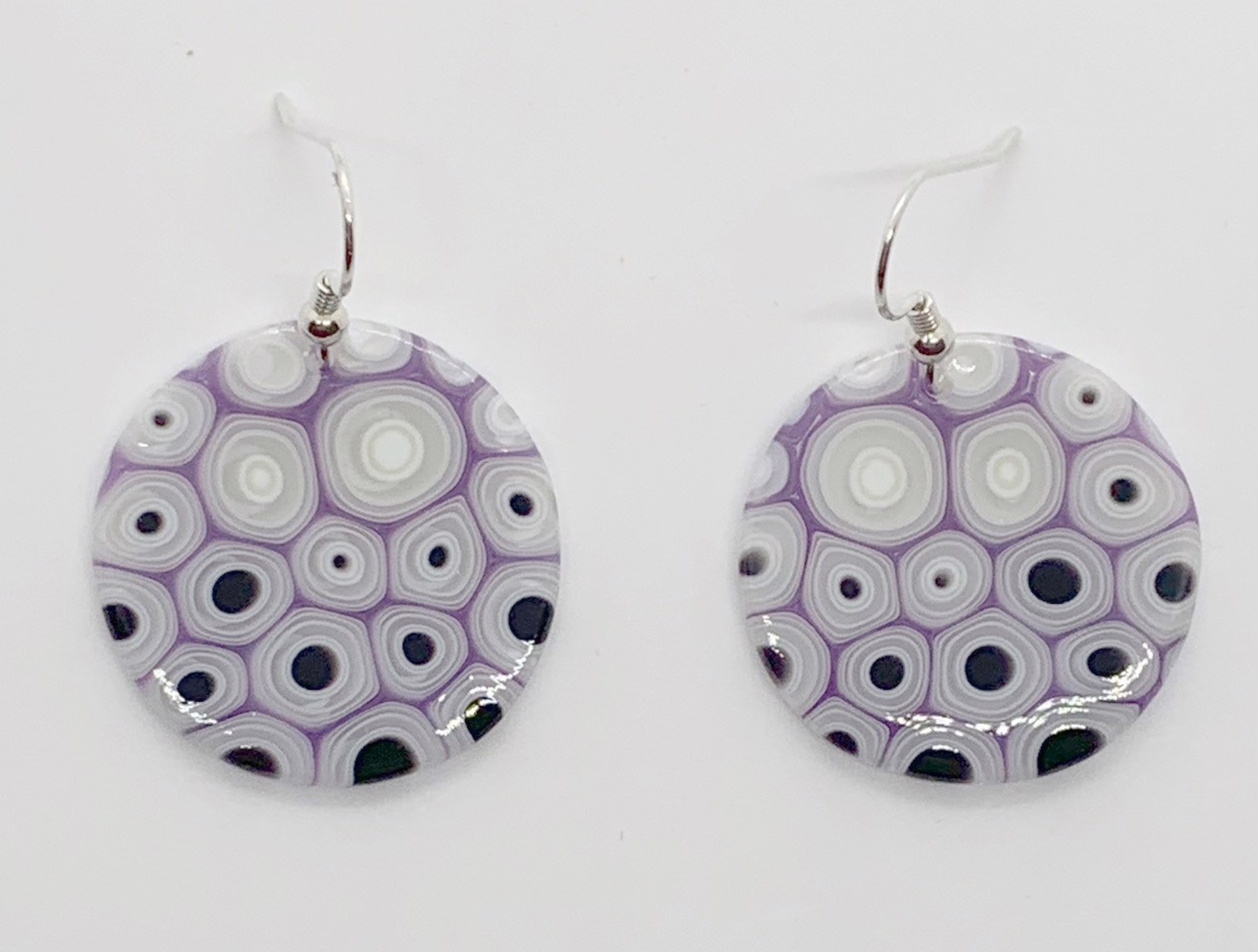 Murrini Round Earrings - Purple by Chris Cox