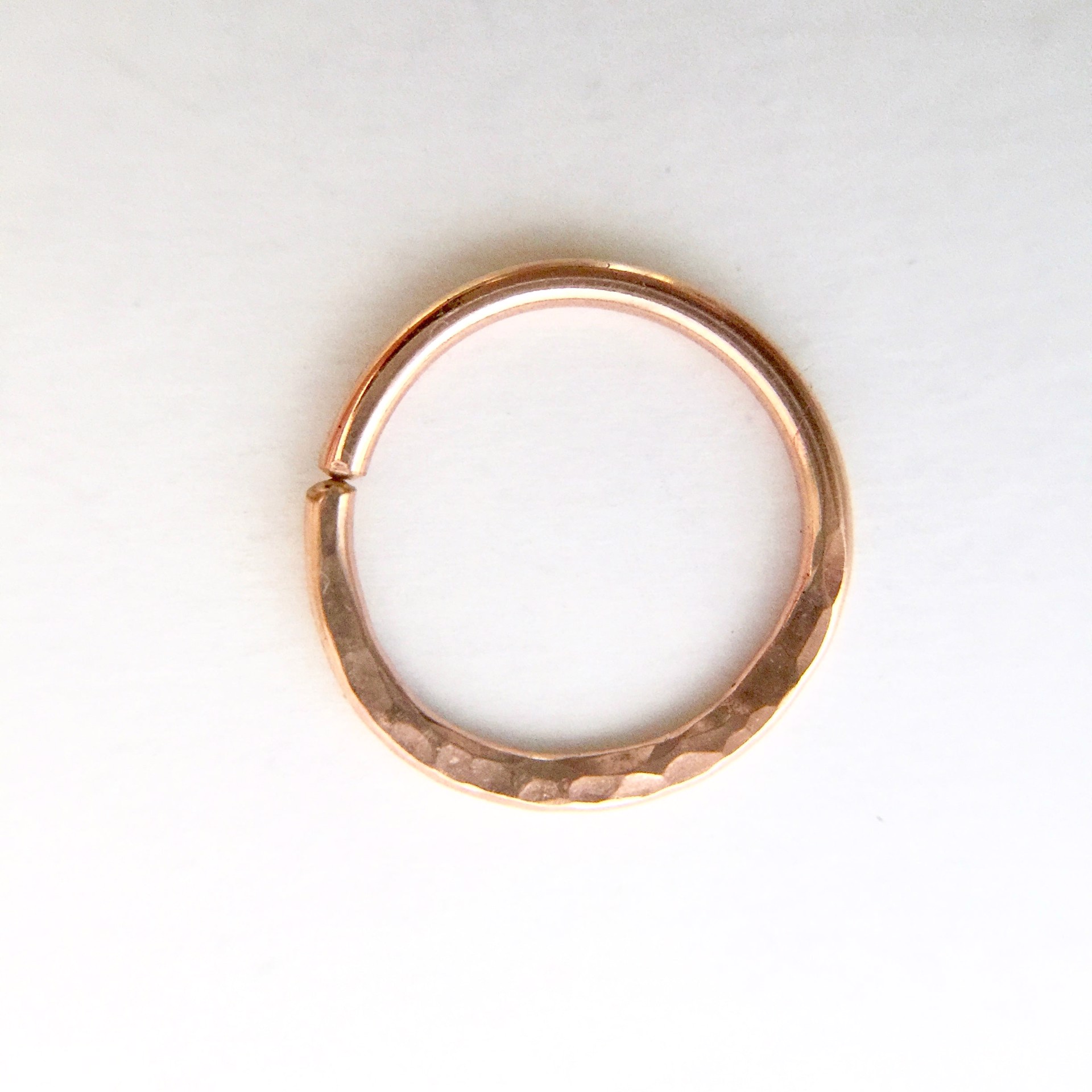 Hammered Texture Nose/Septum Ring- Rose Gold Filled - 6mm / 20 by Clementine & Co. Jewelry