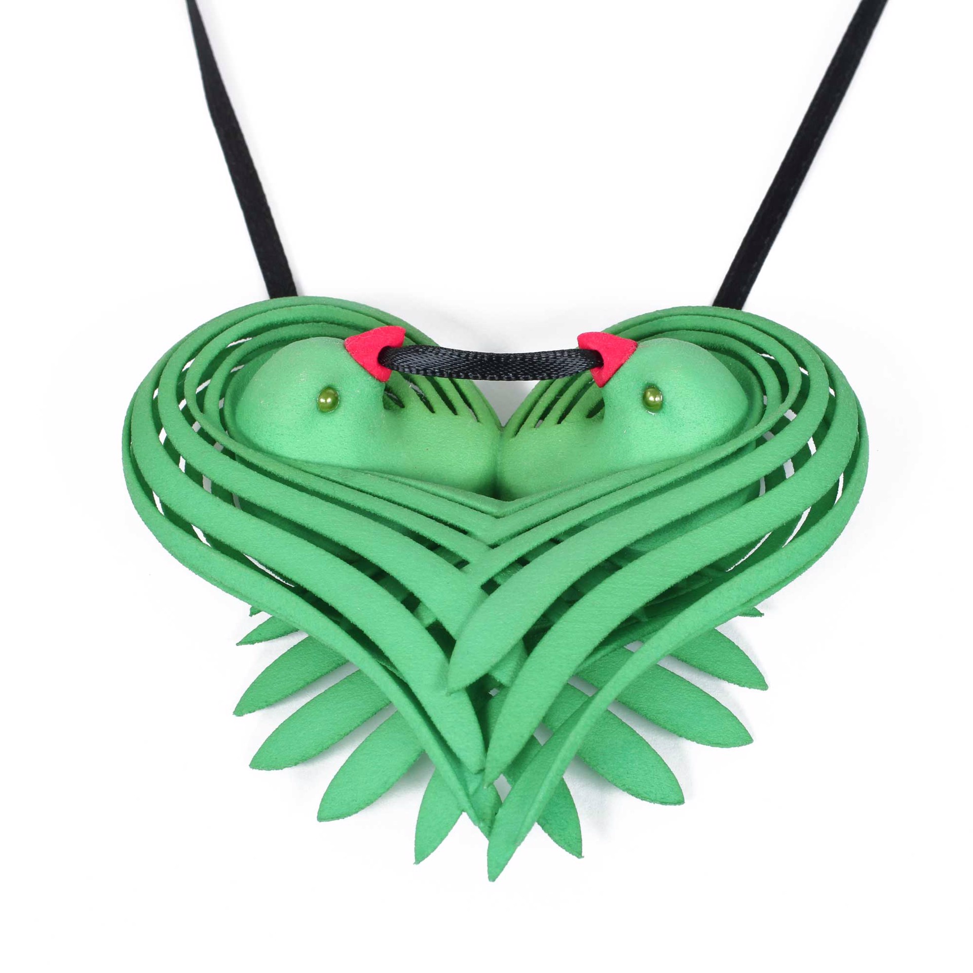 Green Sparrow to the Heart Necklace by Emily Cobb