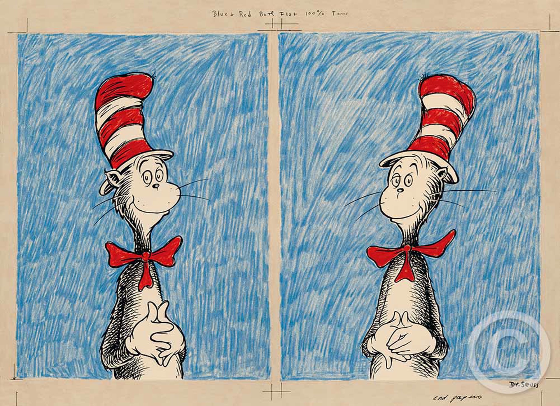 The Cat's Debut (Diptych) by Dr. Seuss