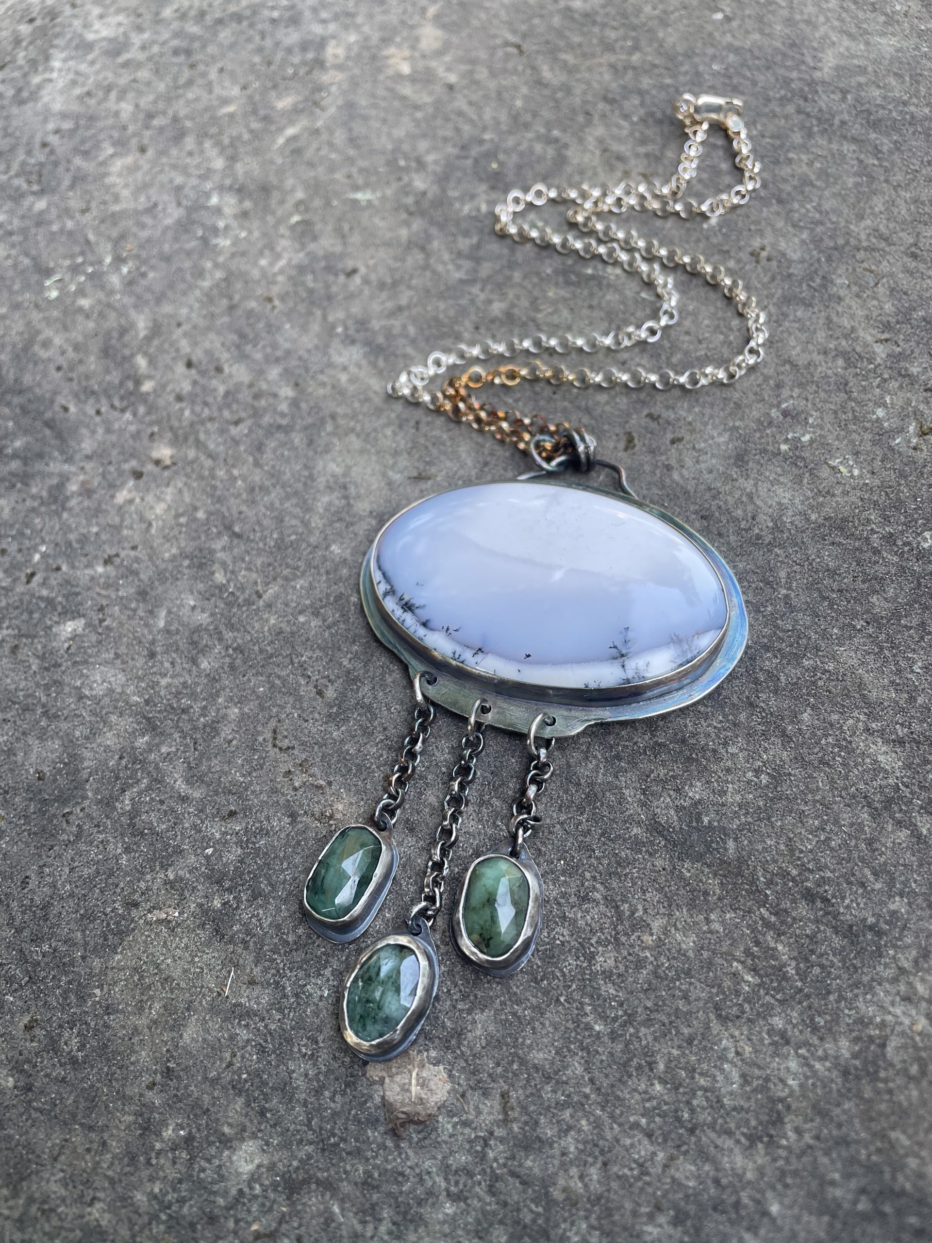 Merlinite and Emerald Necklace by Carli Schultz