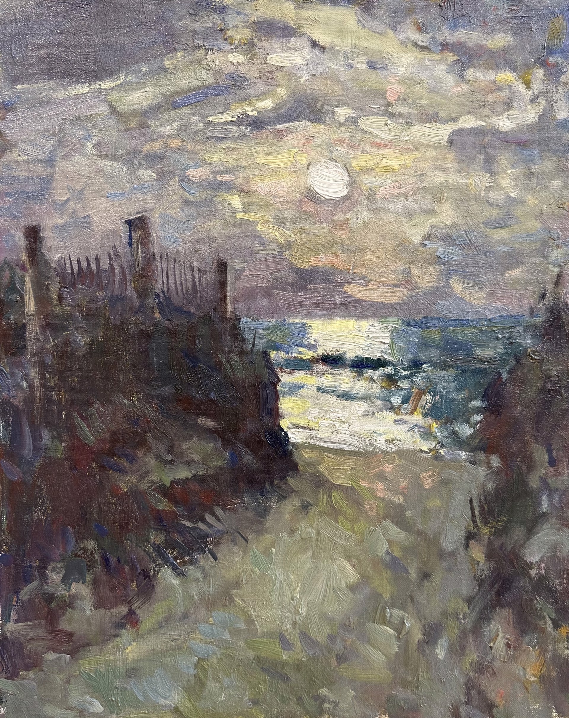 Beach Path Moonrise by Richard Oversmith