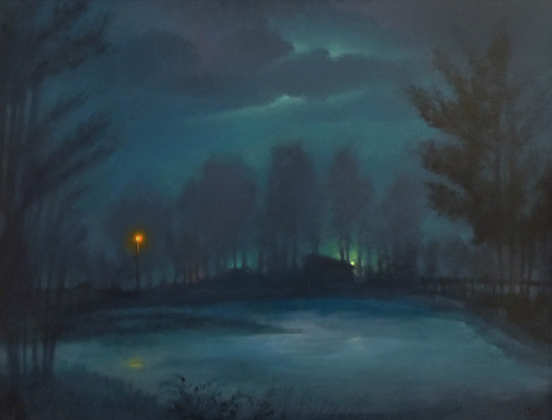 Night Lights Across the Lake by Gregory Schulte