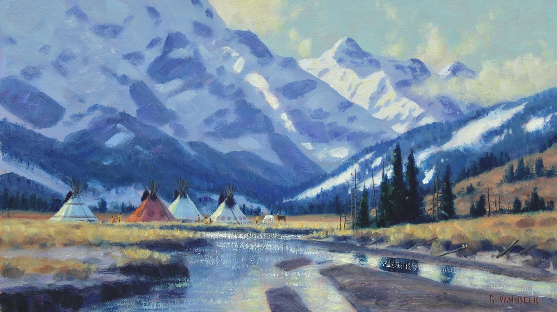 Shoshone Wind River Camp by Randy Van Beek