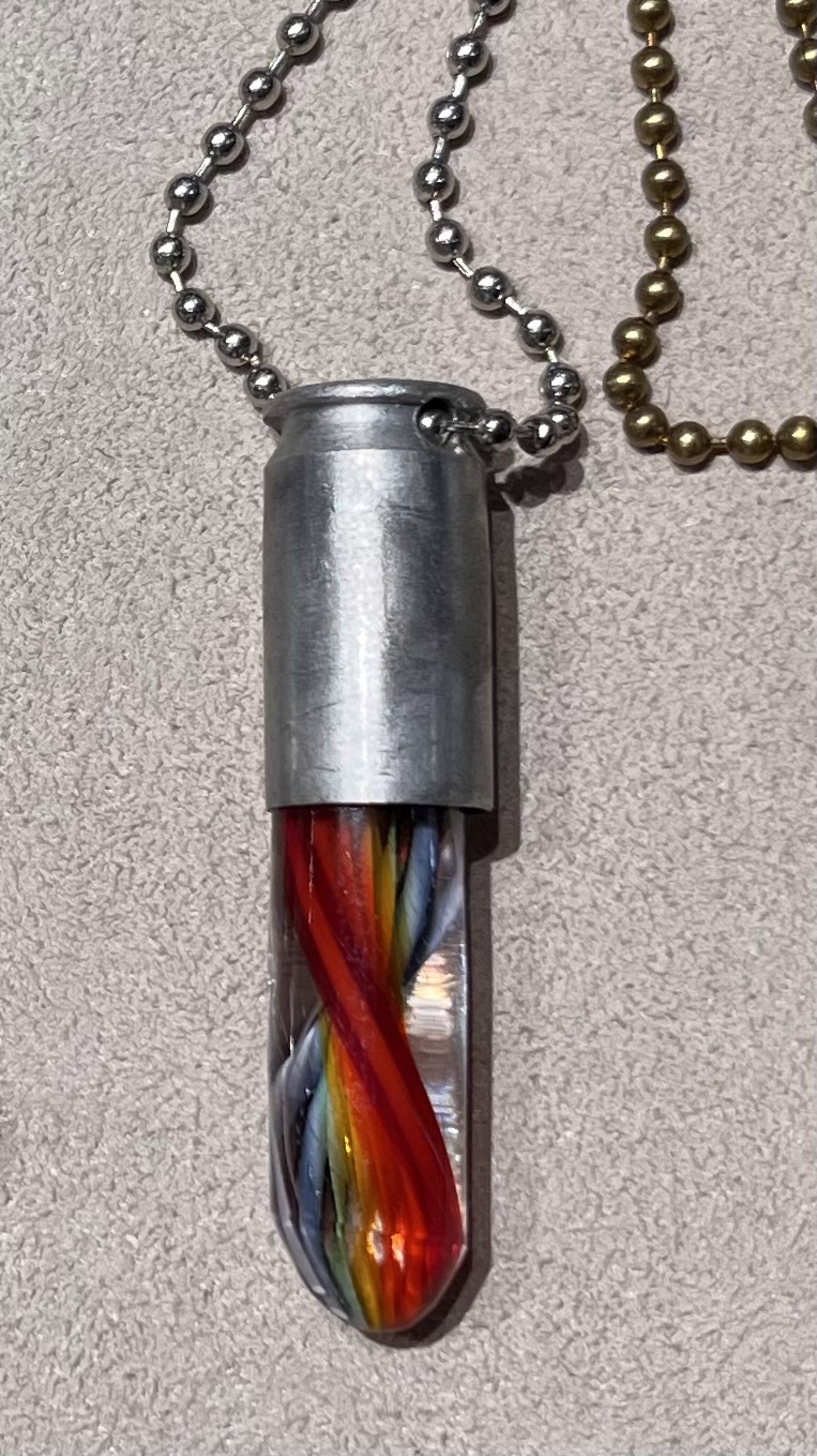 Glass Bullet Pendants with Chain by John Glass