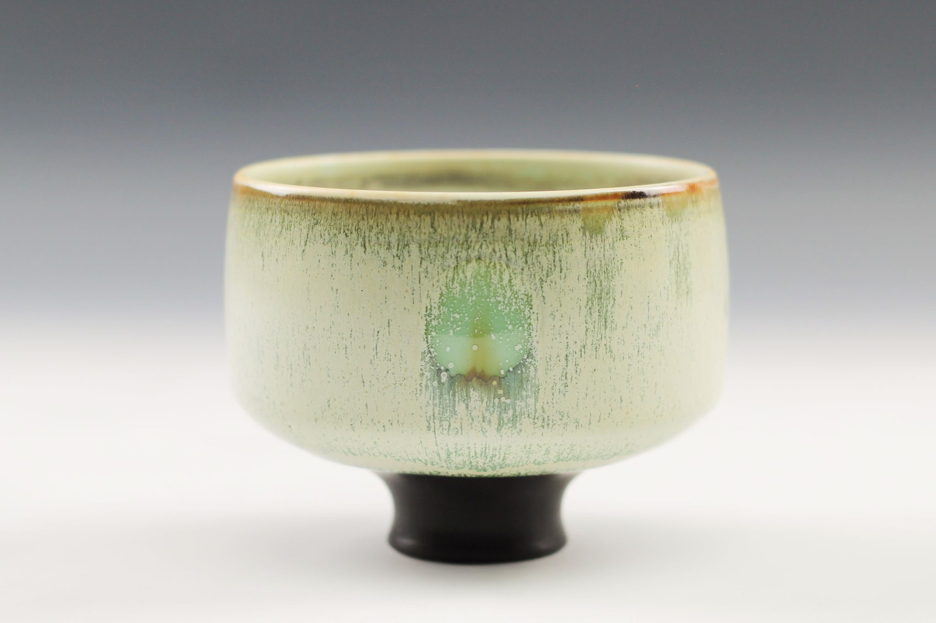 Tea Bowl with Green Dot by Charlie Olson