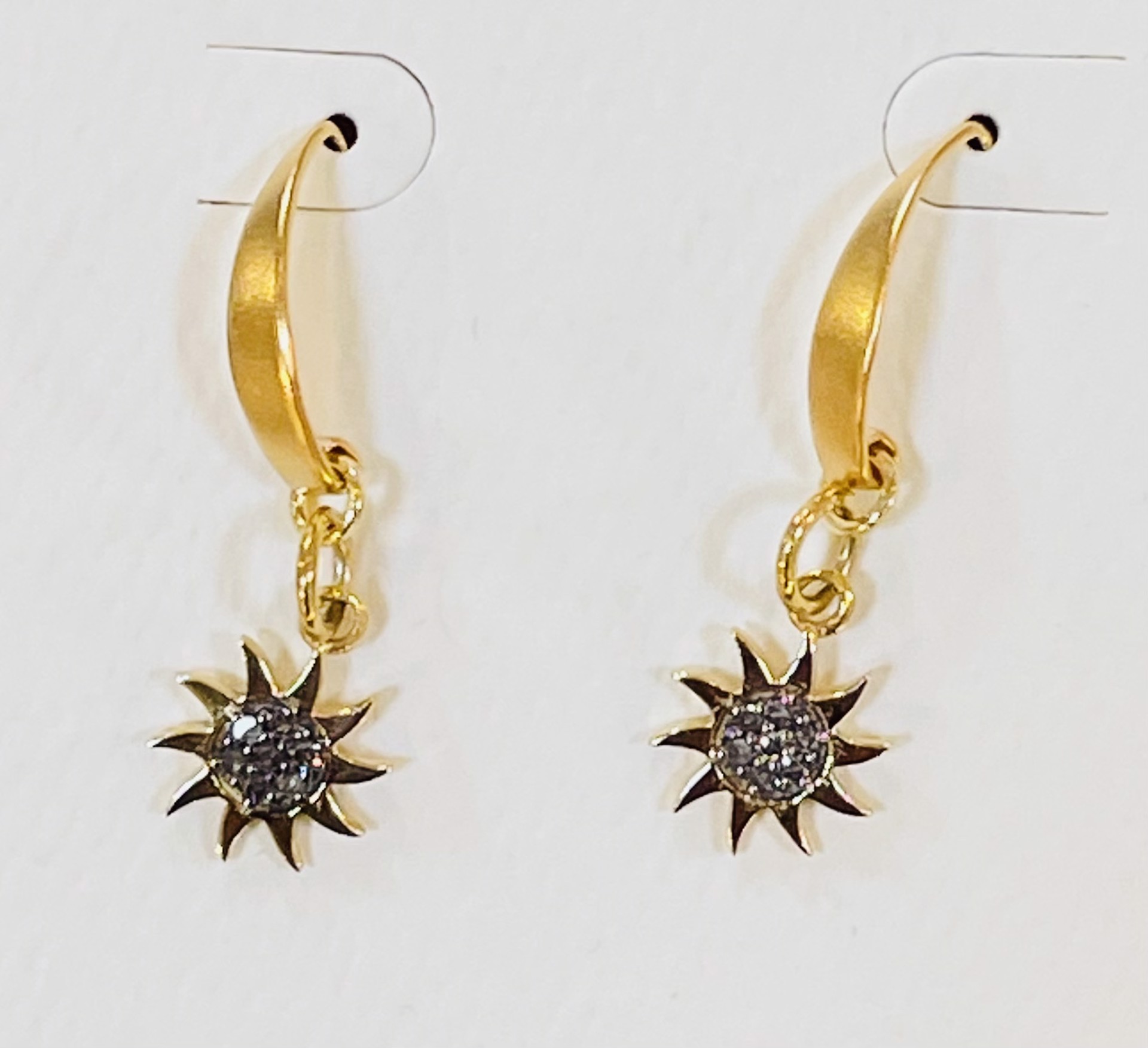 Earrings - Diamond And Gold Vermeil Star by Bonnie Jaus