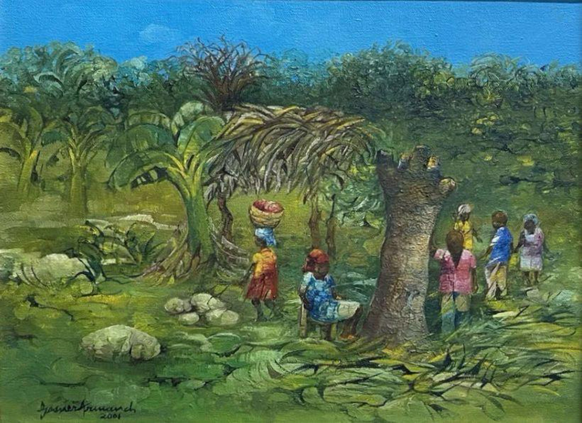 Under The Tree#1JN-HA by Gesner Armand (Haitian, 1936-2008)