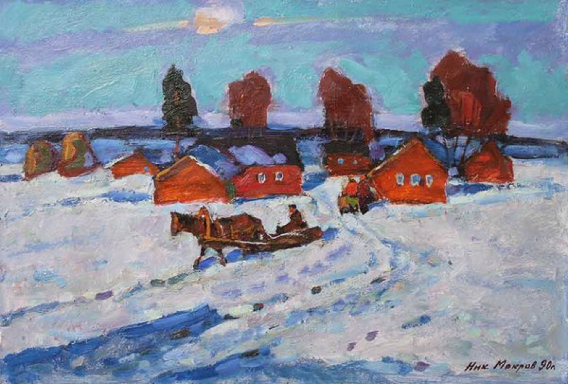 Winter Evening by Nikolai Mokrov