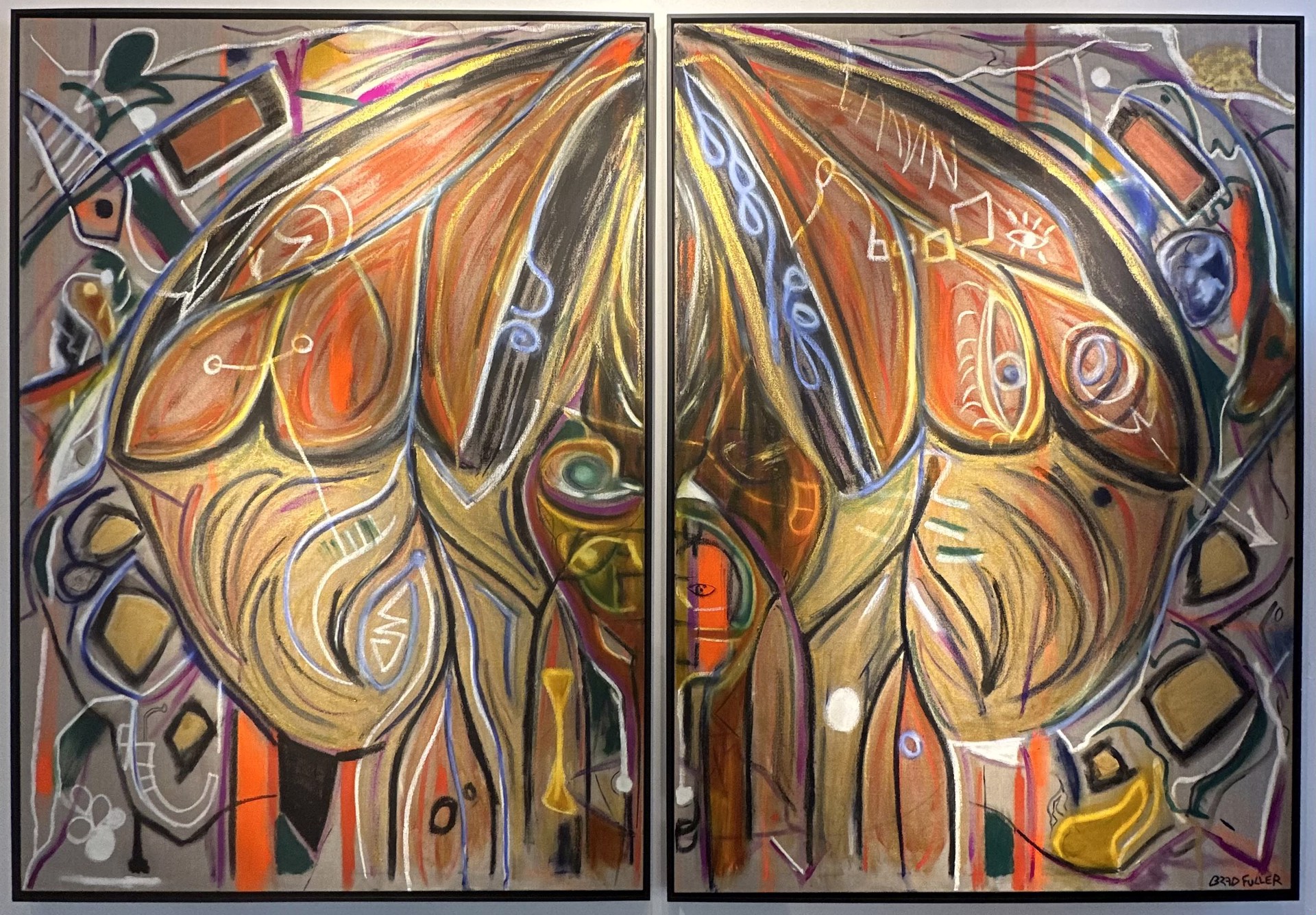 Study Of A Monarch (Diptych) by Brad Fuller