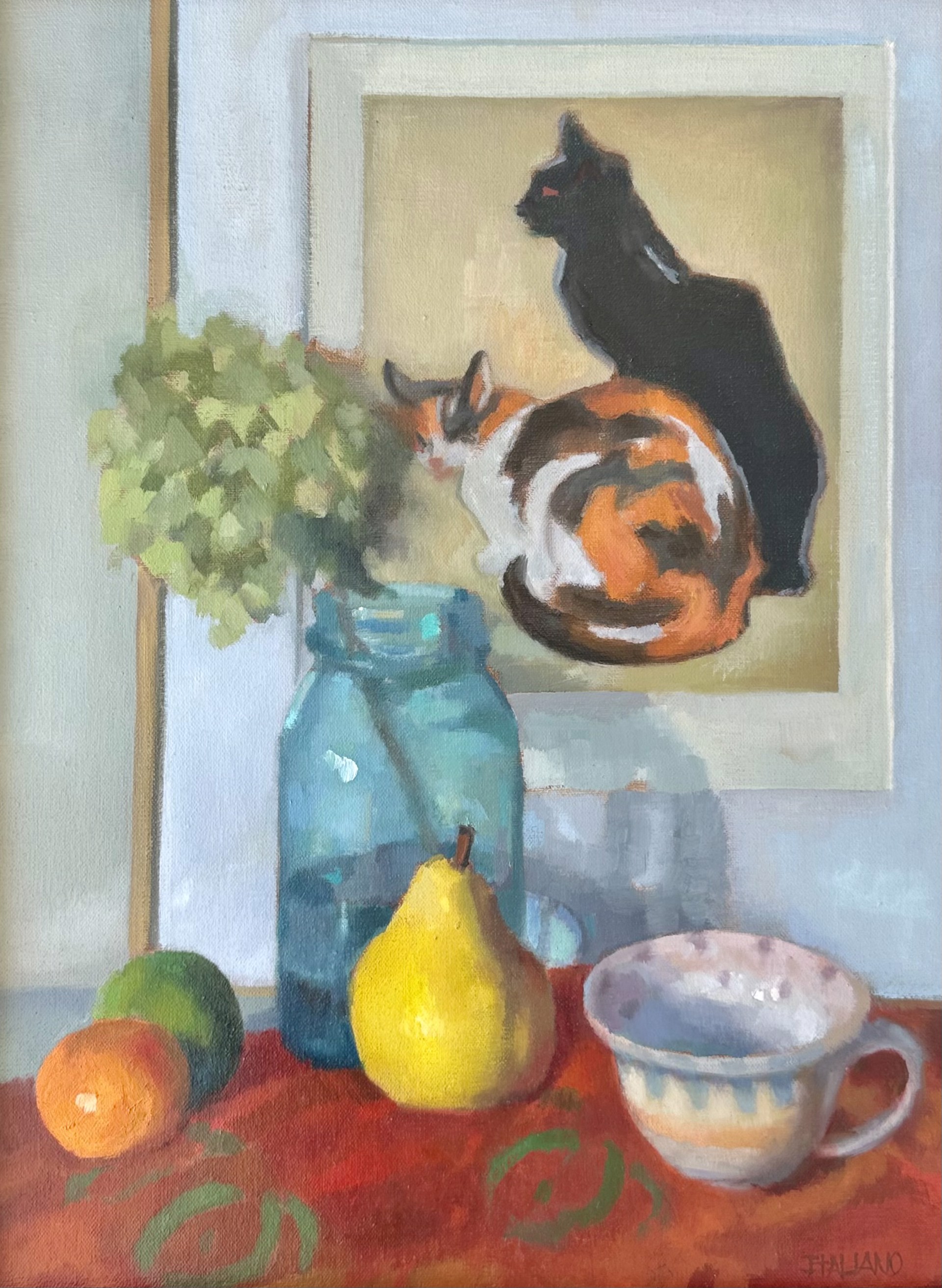 Still Life with Steinlen Cats by Natalie Italiano