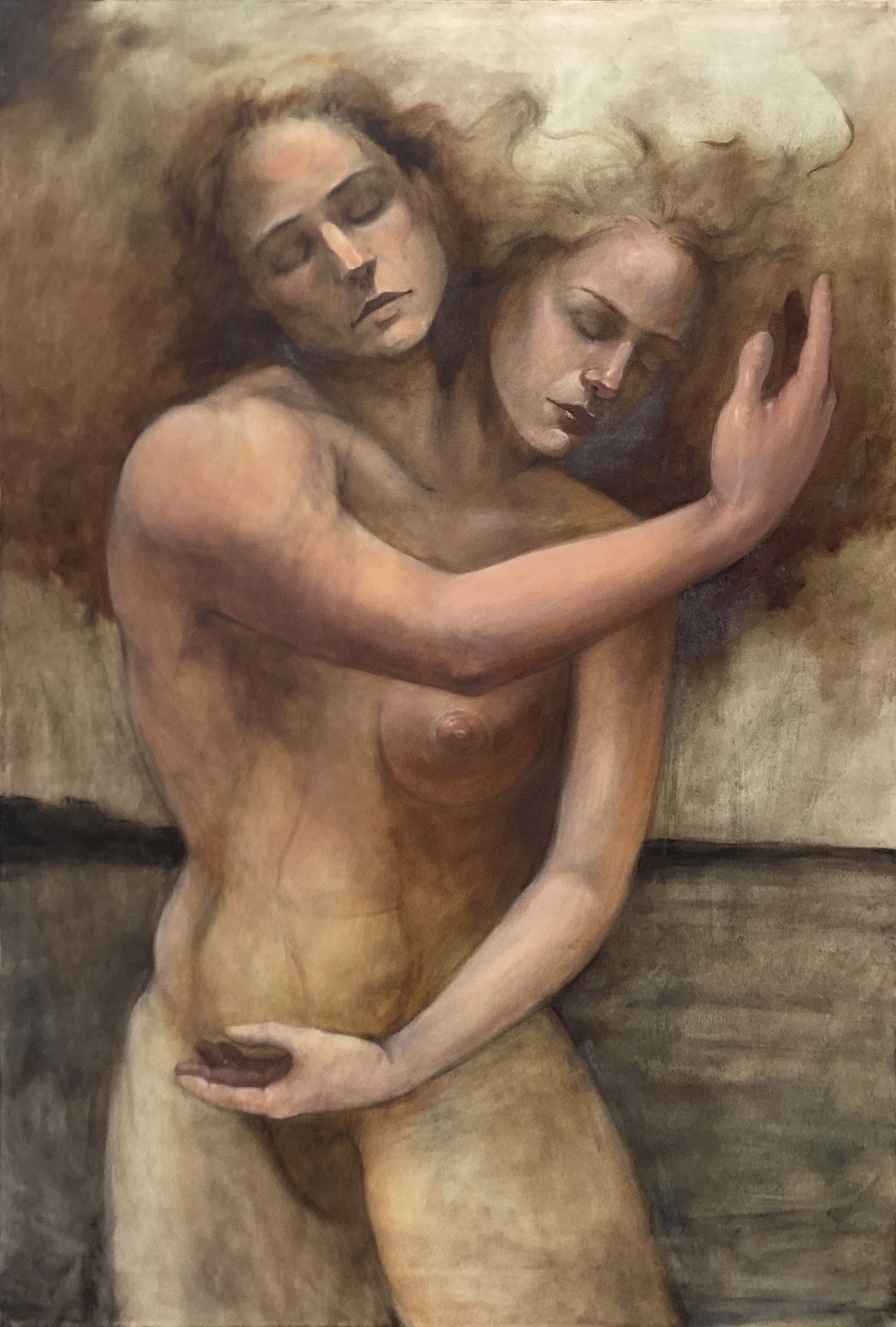 "Female & Male Figures" by Artist Unknown by Art One Resale Inventory