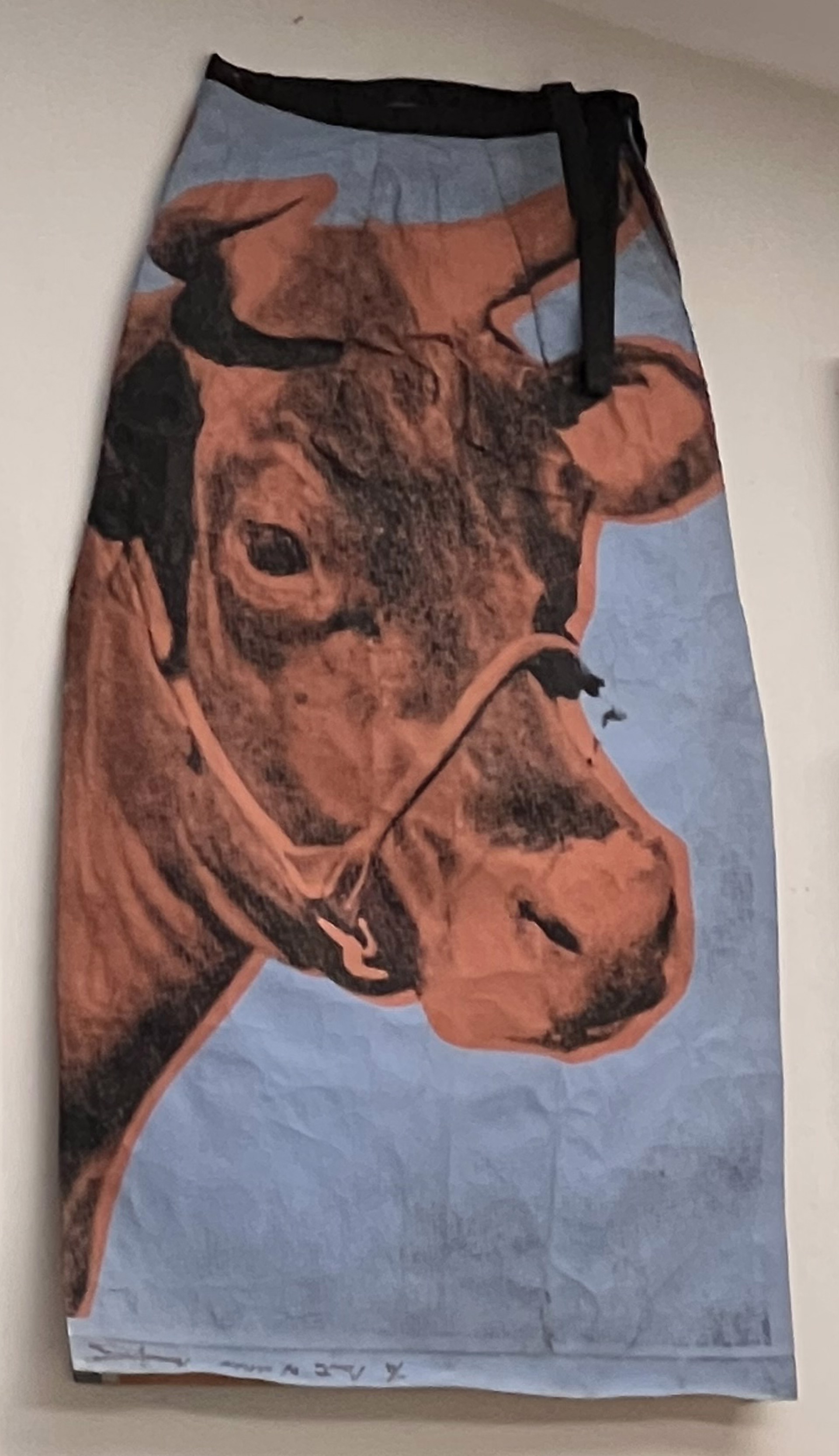 Vinyl Backed Cow Poster Skirt by Andy Warhol