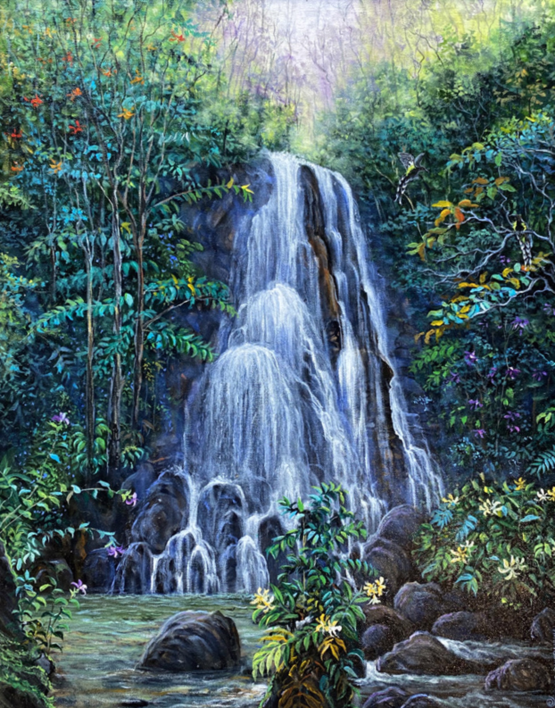 Luakaha Falls at Nuʻuanu by Esperance Rakotonirina