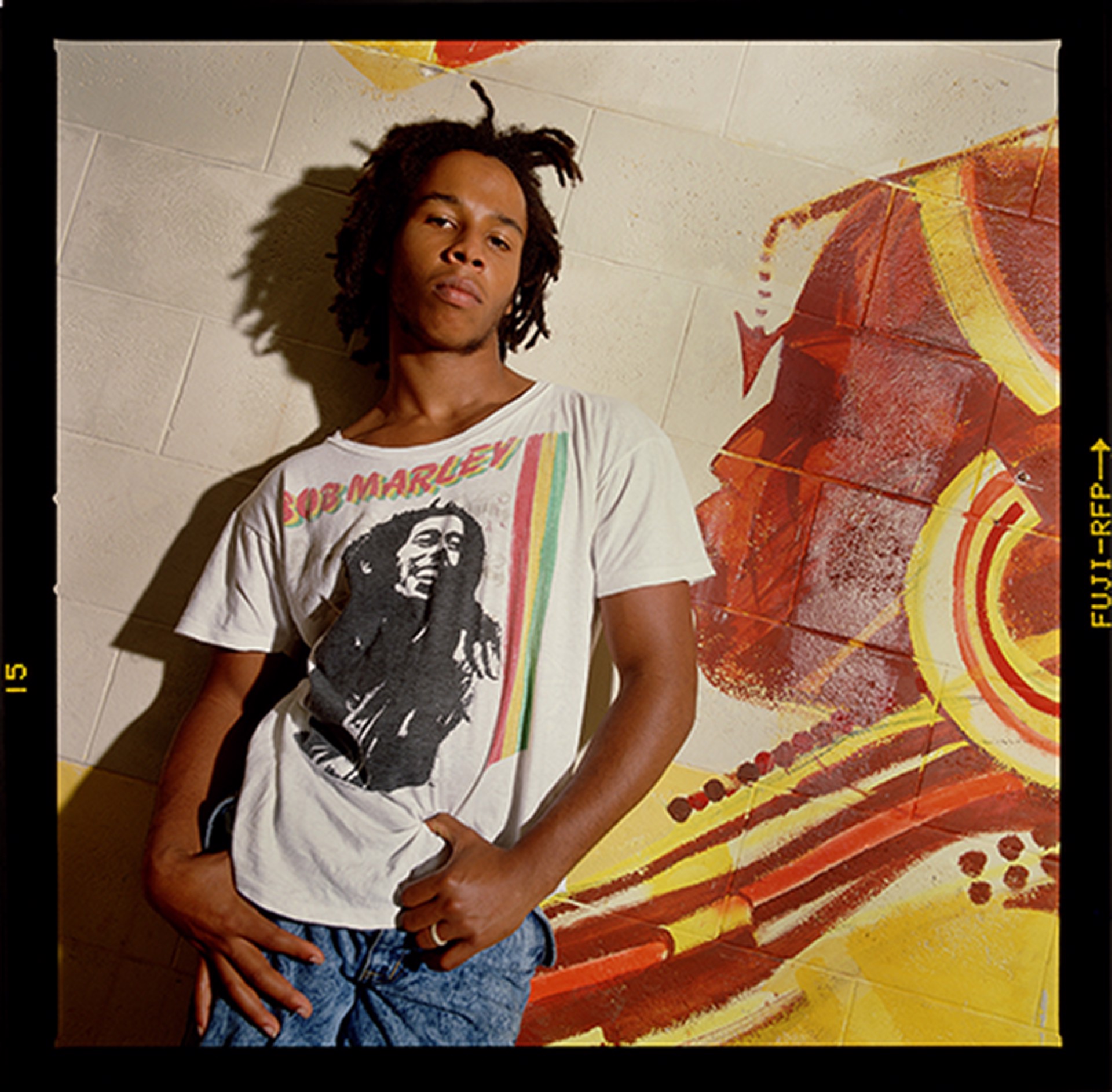 88011 Ziggy Marley Against Cinderblock Wall Color by Timothy White