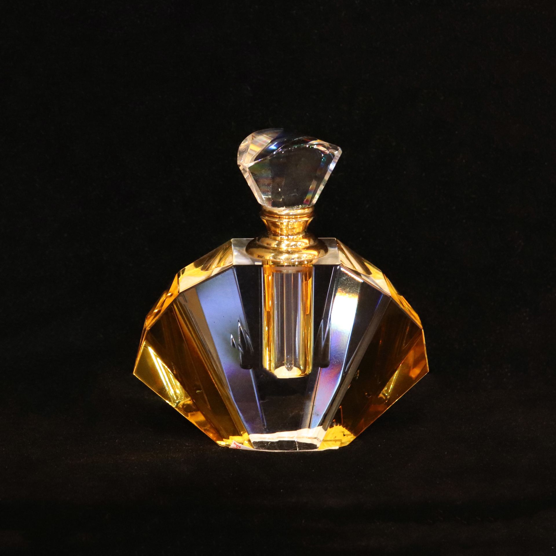 Crystal Perfume Bottle 3.75"x3"x1"-AW by Harold Lustig