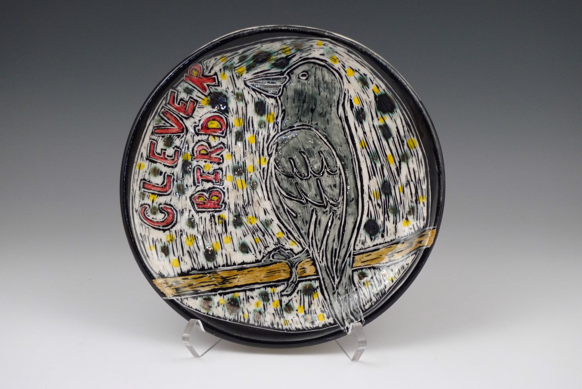 Clever Bird Plate by Craig Clifford