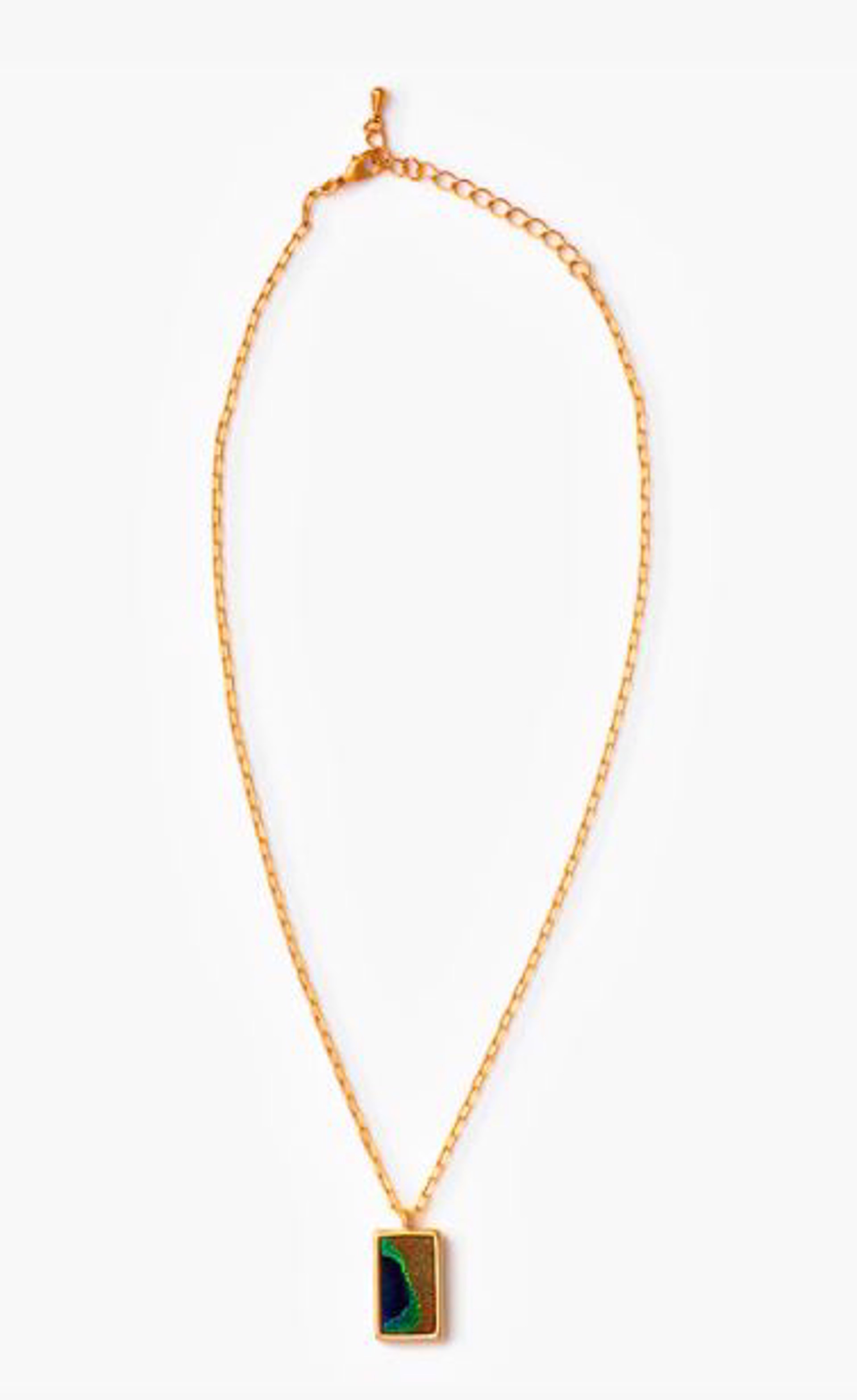 Qulit Rectangle Necklace - Peacock by Brackish