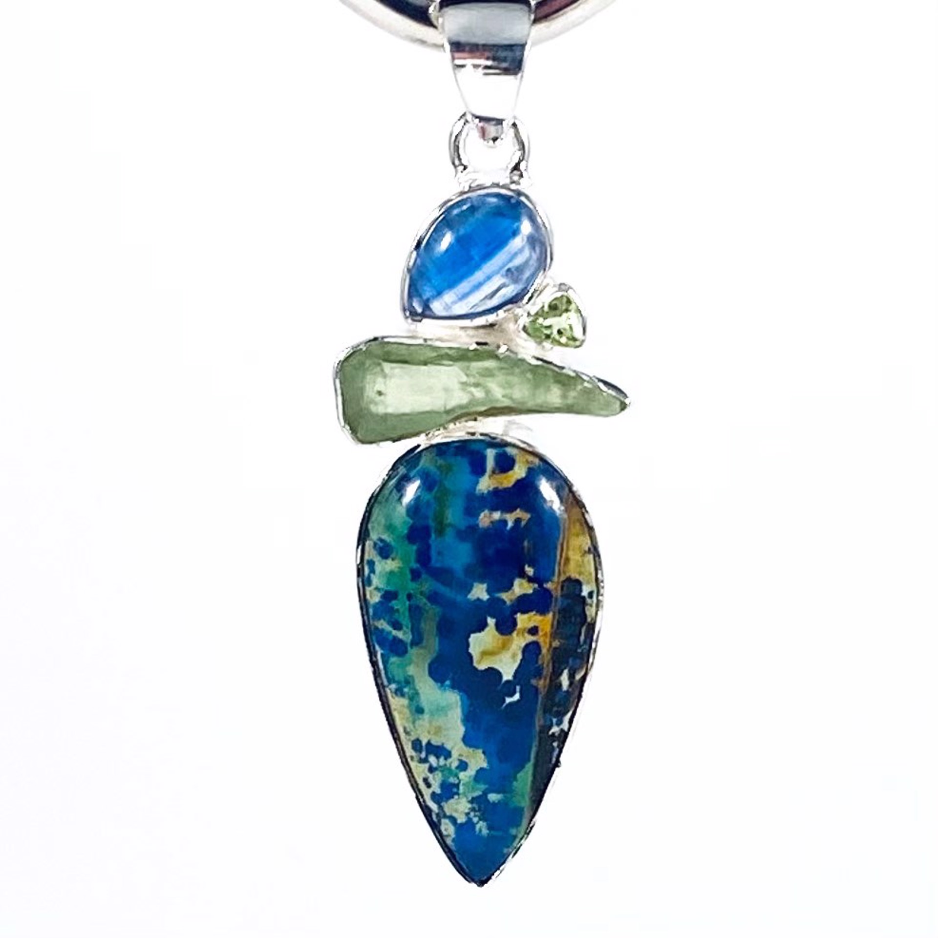 MON22-8 Aurite Blue and Green Kyanite  Pendant by Monica Mehta
