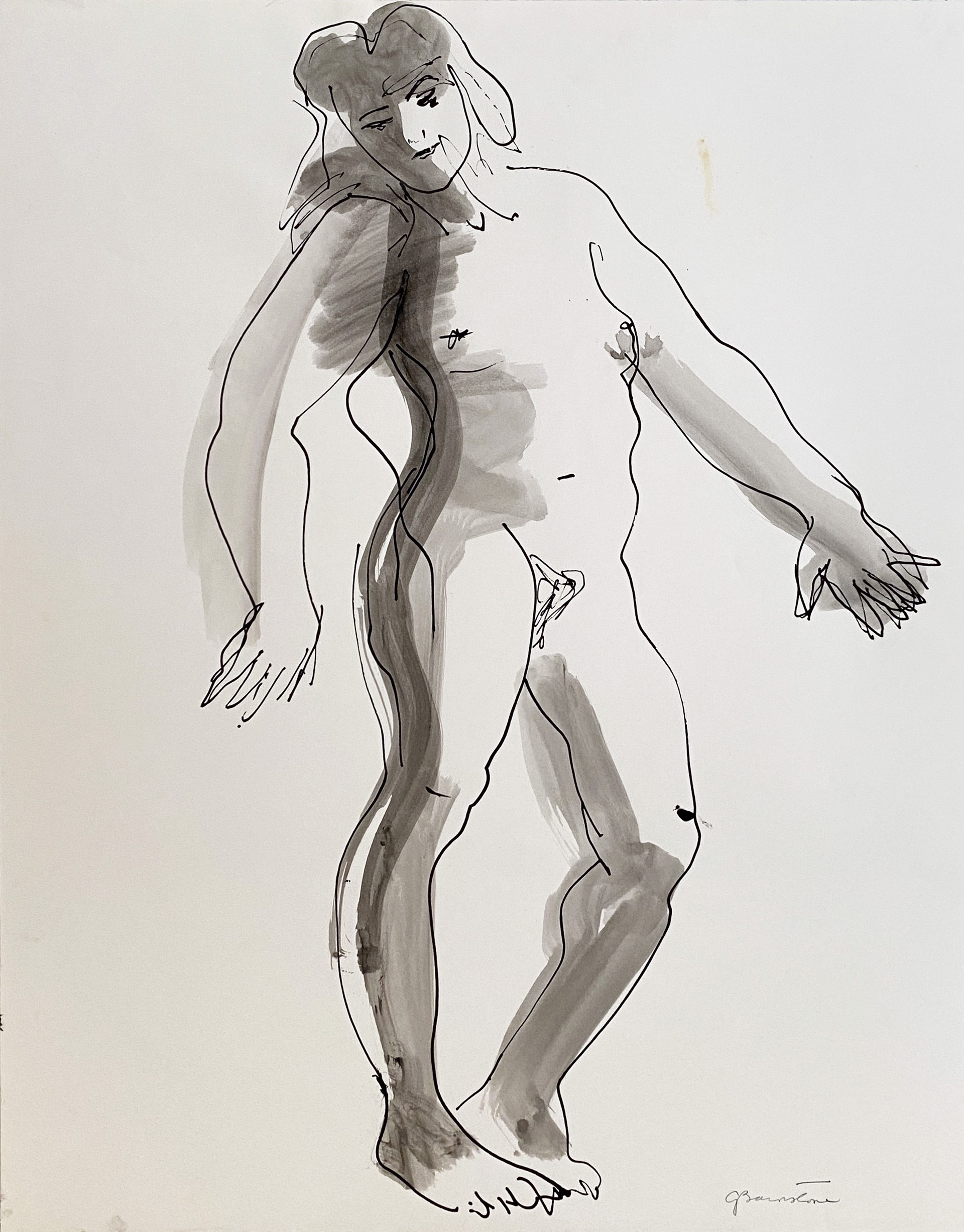 Nude with Arms Out by Gertrude Barnstone