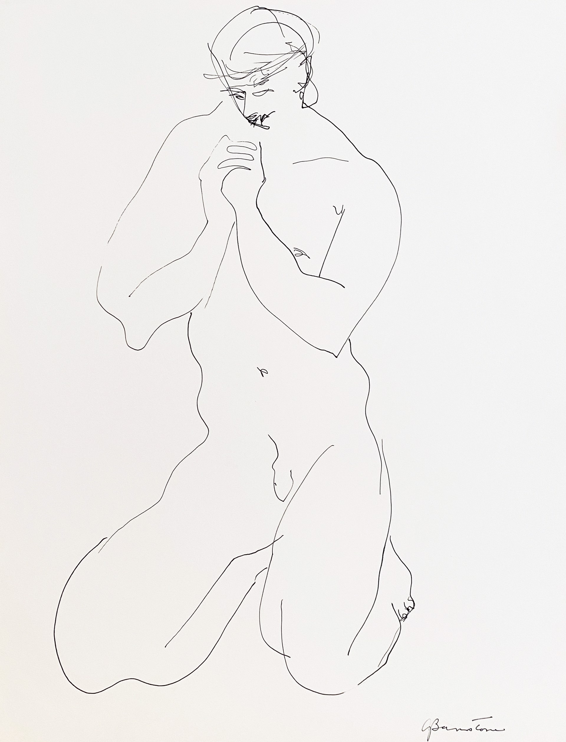 Kneeling Nude by Gertrude Barnstone